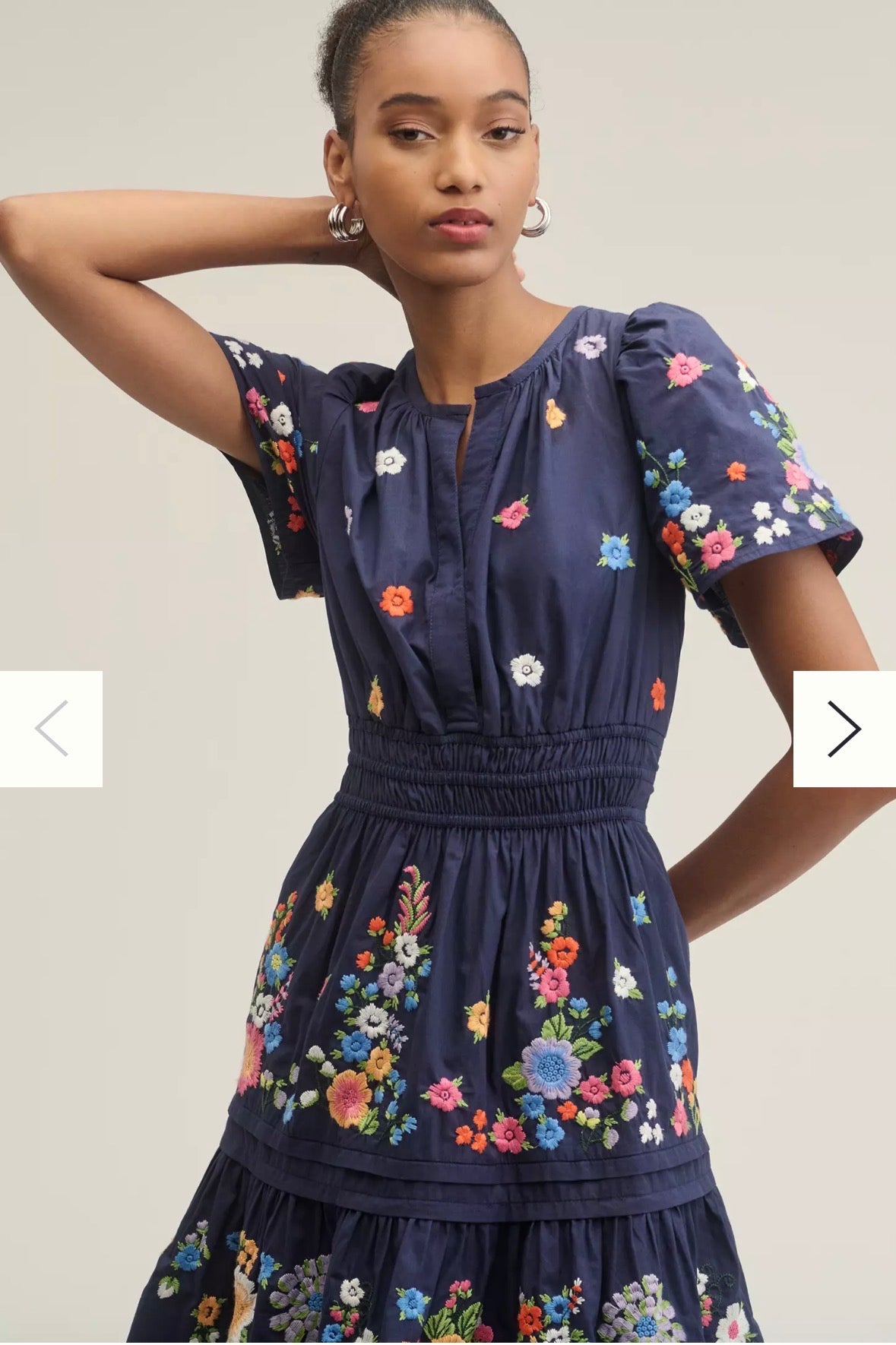 ANTHROPOLOGIE NAVY EMBROIDERED SUNDRESS 123 3X