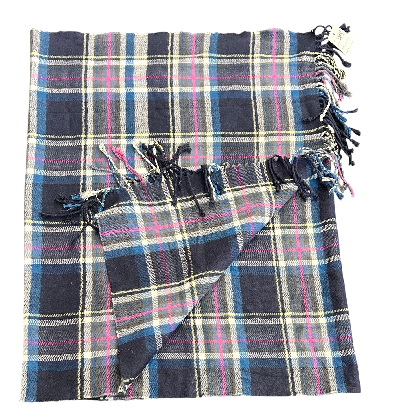 NAVY PLAID SCARF 254