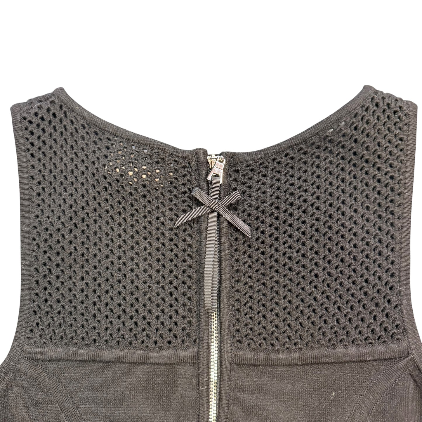 MILLY OF NEW YORK BLACK PEPLUM KNIT DRESS SMALL