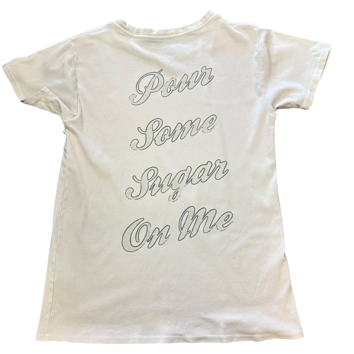 RECYCLED KARMA DEF LEPPARD BEIGE GRAPHIC SHIRT 285 SMALL