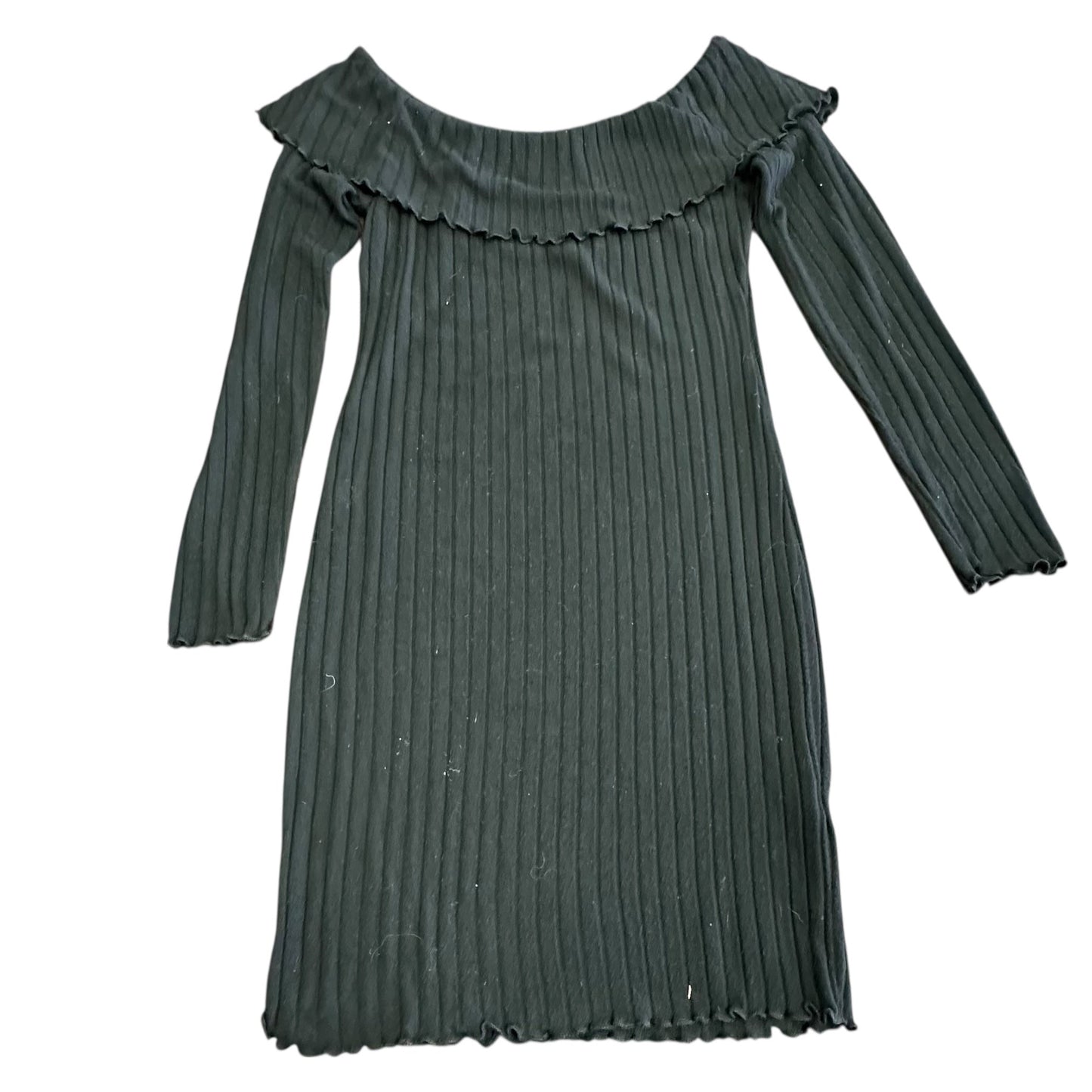 HEART HIPS BLACK RIBBED DRESS 100 NWT MEDIUM