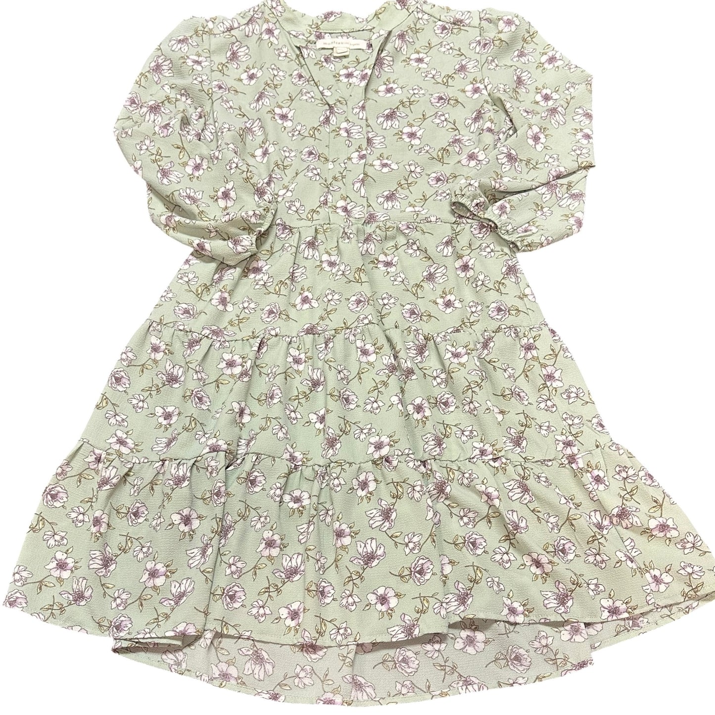 MONTEAU GREEN FLORAL DRESS 100 MEDIUM