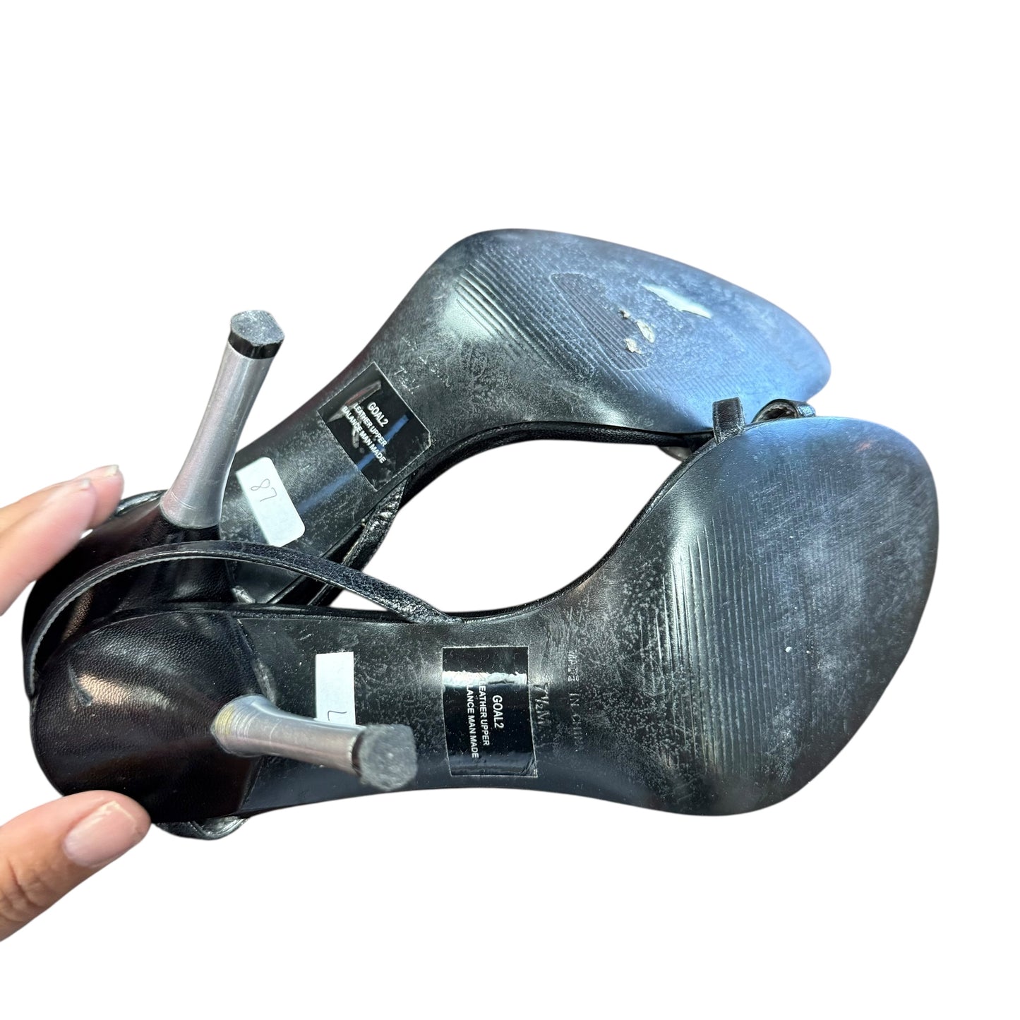 GUESS BLACK STRAPPY HIGH HEELED SANDALS 87 SZ 7.5