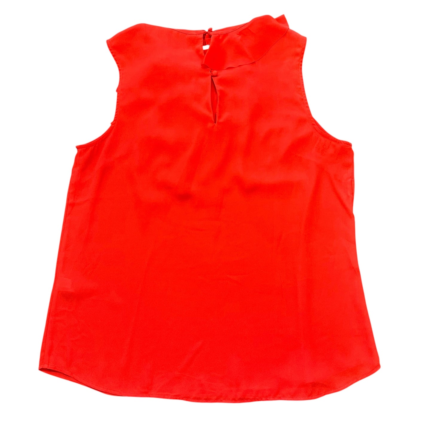 BANANA REPUBLIC REDDISH ORANGE SLEEVELESS BLOUSE RUFFLES 262 LARGE