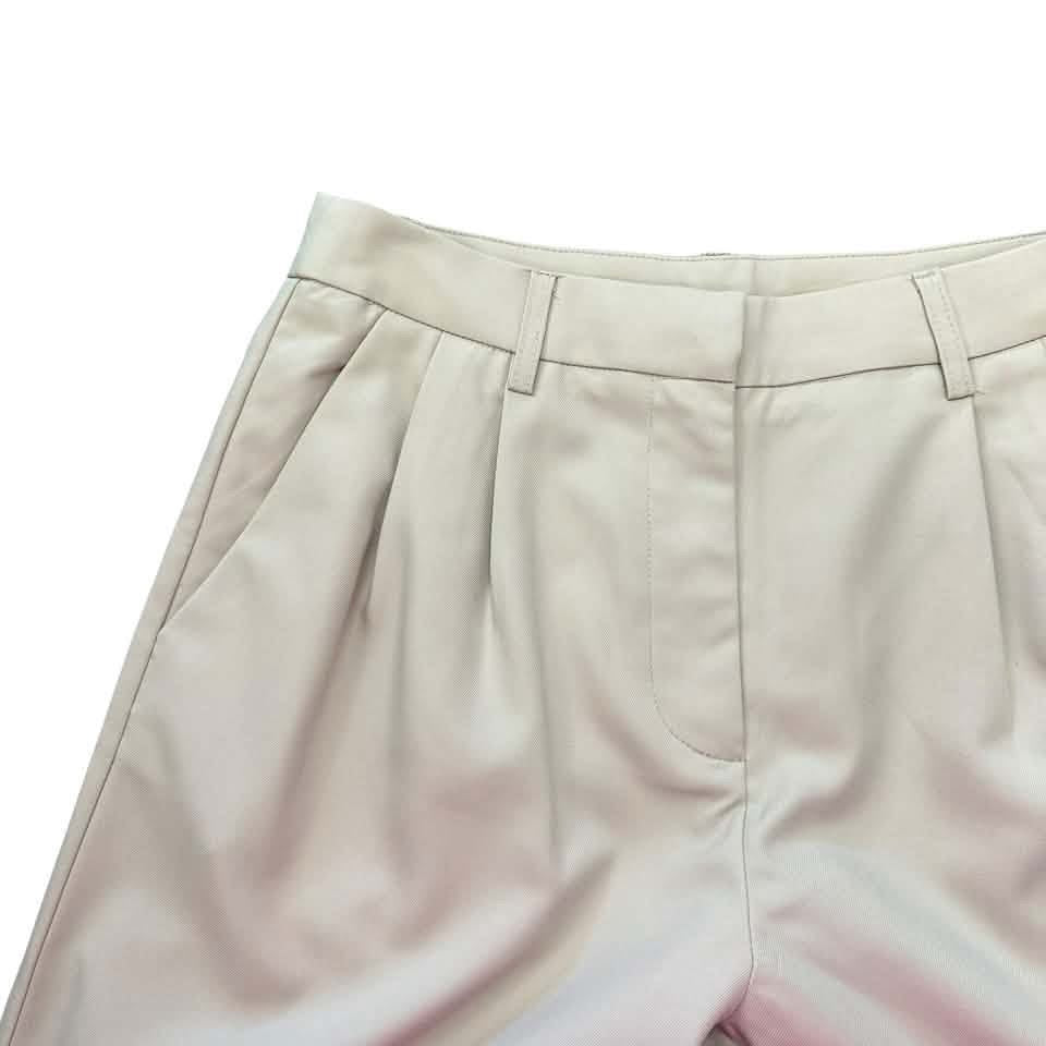 COMMESE KHAKI WIDE LEG PLEATED TROUSERS 7 NWT MEDIUM (6/8)