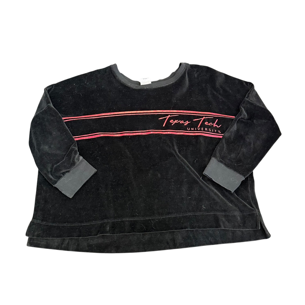 SPIRIT SUN BLACK VELOUR TEXAS TECH LONG SLEEVE SHIRT 285 MEDIUM