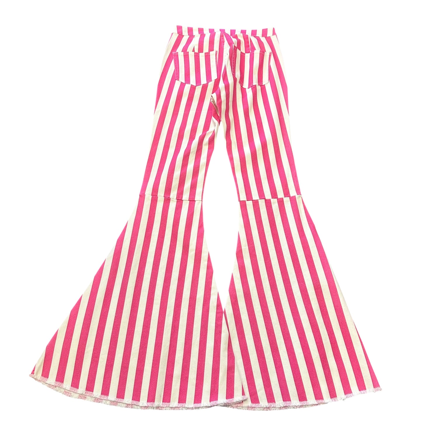 PEACH LOVE CALIFORNIA PINK WHITE STRIPED JEANS 263 SMALL