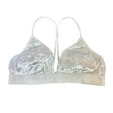 VS PINK SILVER VELVET BRALETTE LARGE