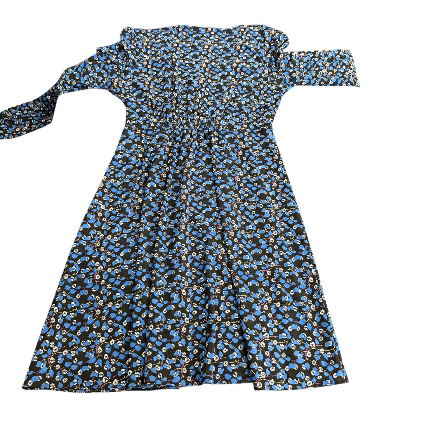CABI BLUE BLACK MESH FIT FLARE DRESS 256 MEDIUM