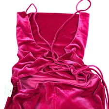 MAINSTRIP PINK VELVET DRESS 158 SMALL