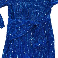 GIFFNISETI BLUE VELVET SEQUINS DRESS 42 NWT 2XL