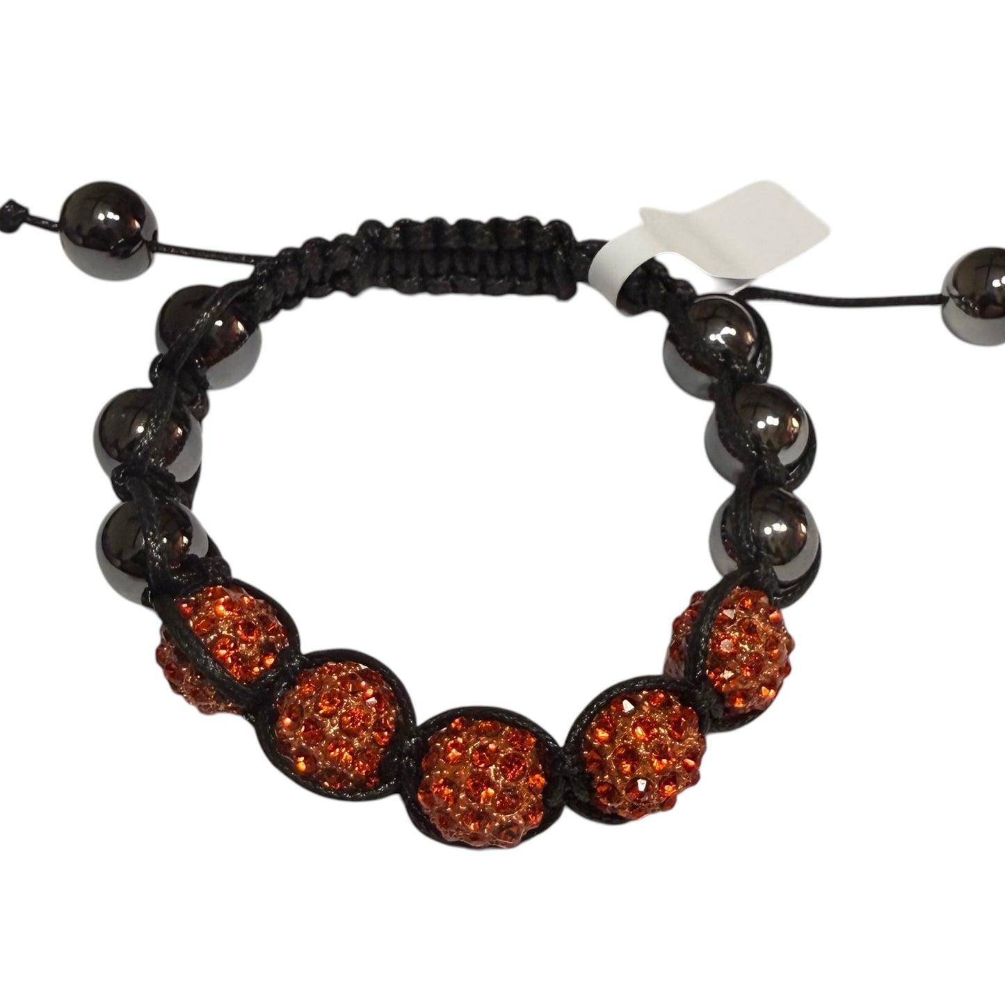 BLACK RHINESTONE BASKETBALL BRACELET 38 OS