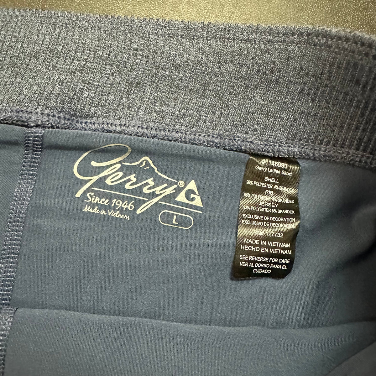 GERRY BLUE KNIT SKORT 100 LARGE