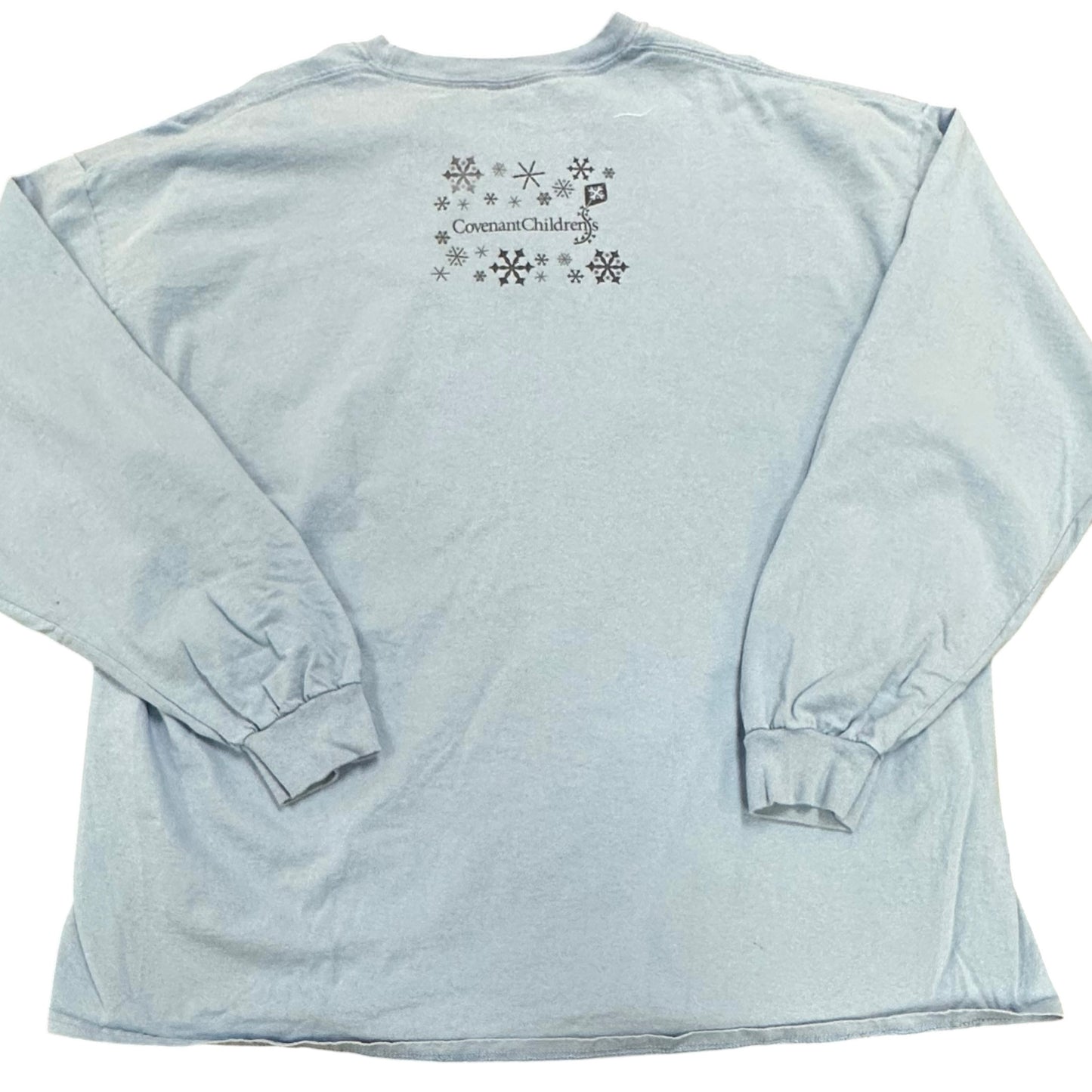 CHRISTMAS TSHIRT LIGHT BLUE LONG SLEEVE LET IT SNOW 100 3XL