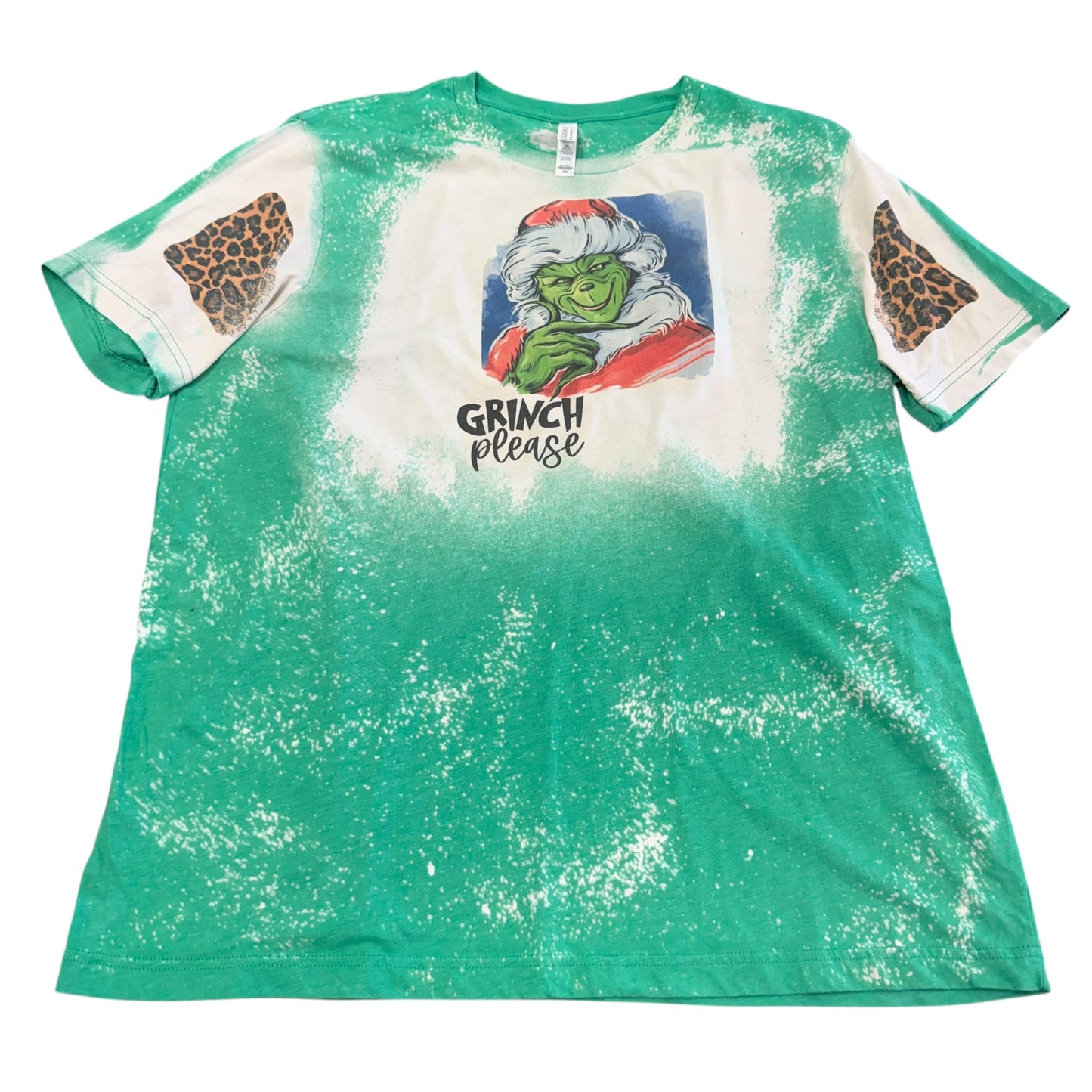 GRINCH PLEASE GREEN BLEACHED TSHIRT 57 2XL