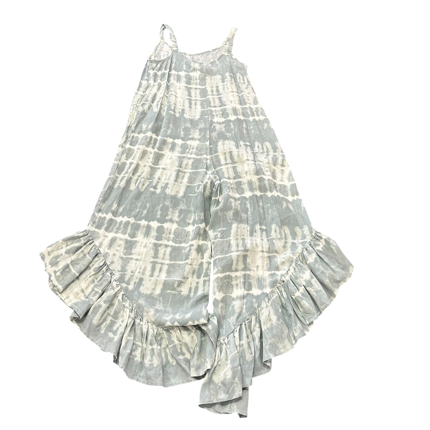 JAPANA GREEN BEIGE TIE DYE JUMPSUIT 100 SMALL