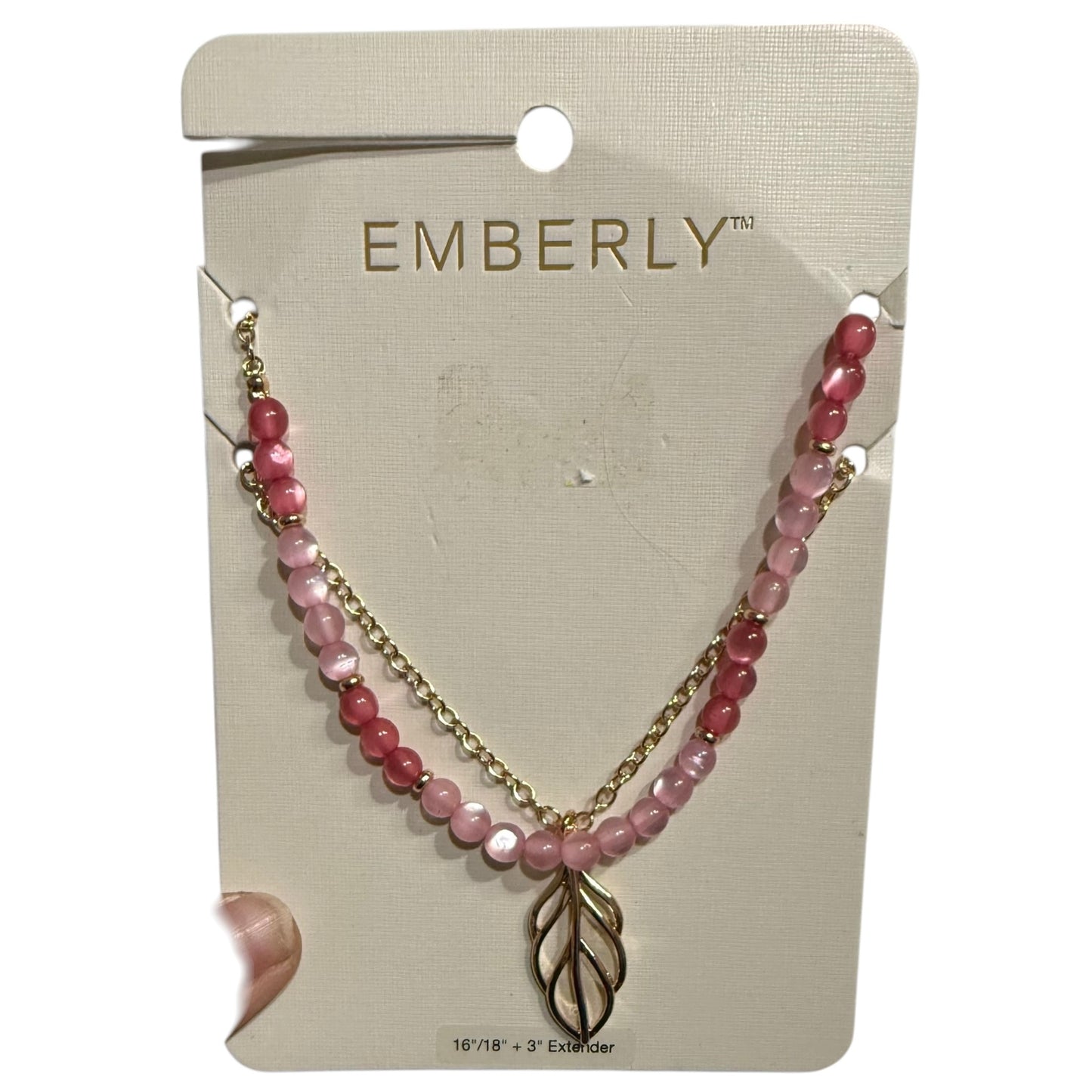 EMBERLY PINK GOLD DOUBLE LAYER NECKLACE NEW 219 OS