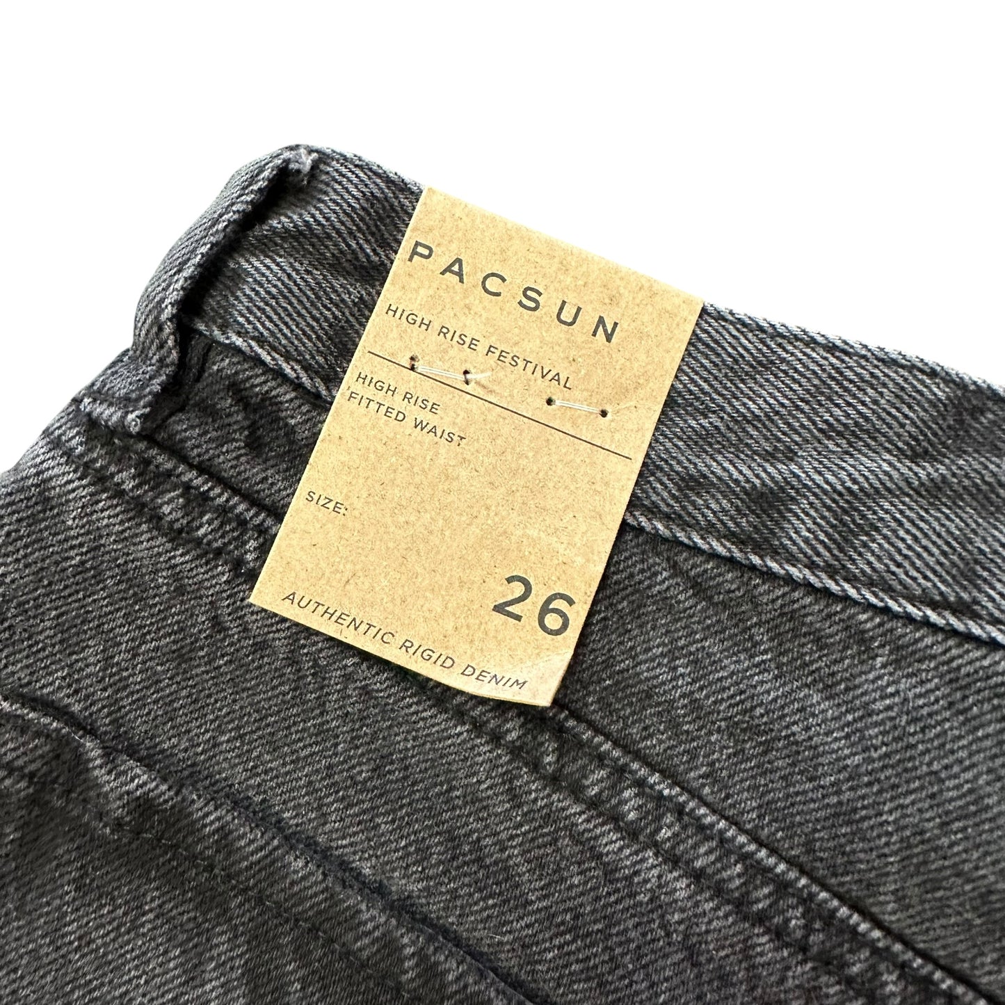 PACSUN HIGH RISE FESTIVAL BLACK DENIM SHORTS NWT 263 SZ 26