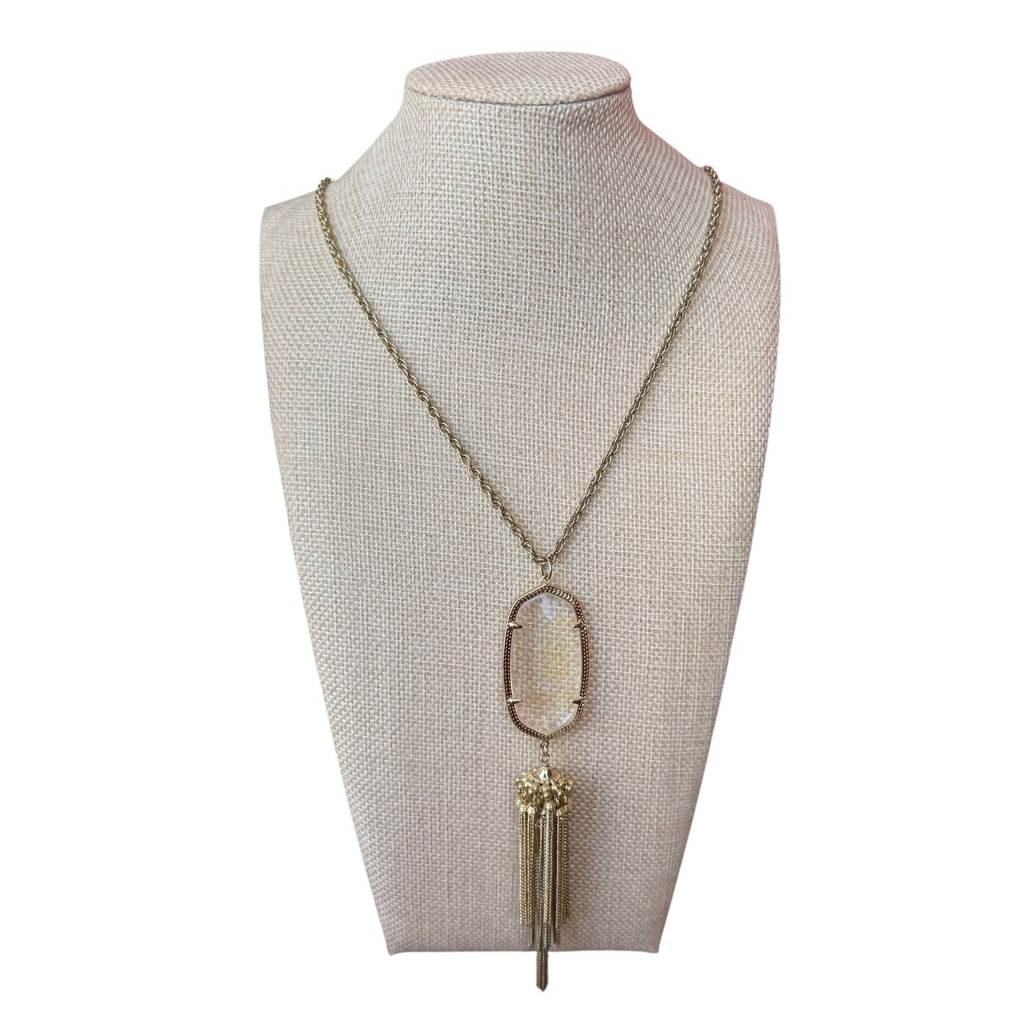 KENDRA SCOTT RAYNE CLEAR PENDANT NECKLACE W TASSEL 241