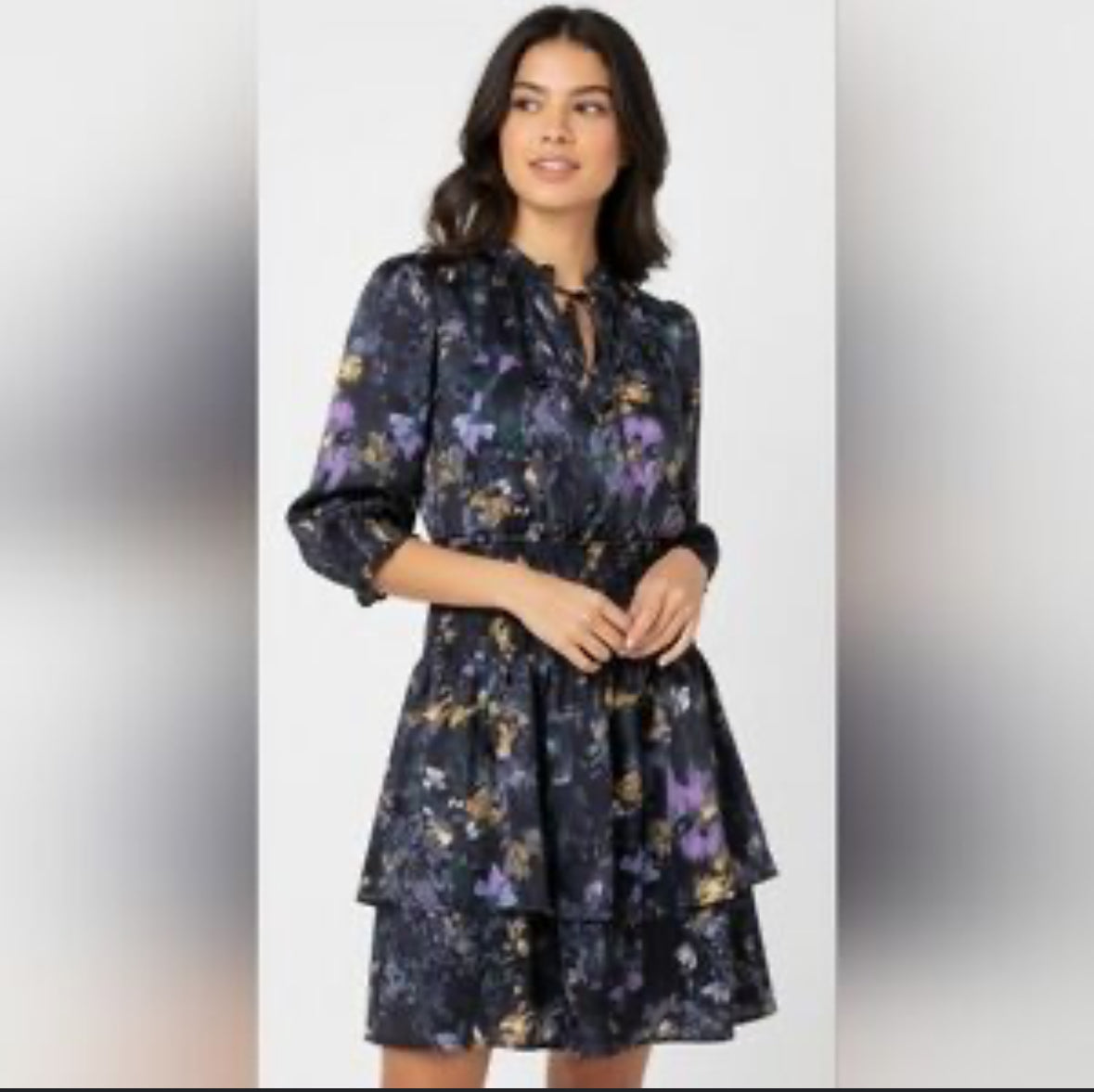 OPHELIA ROE BLUE FLORAL DRESS 51 2X