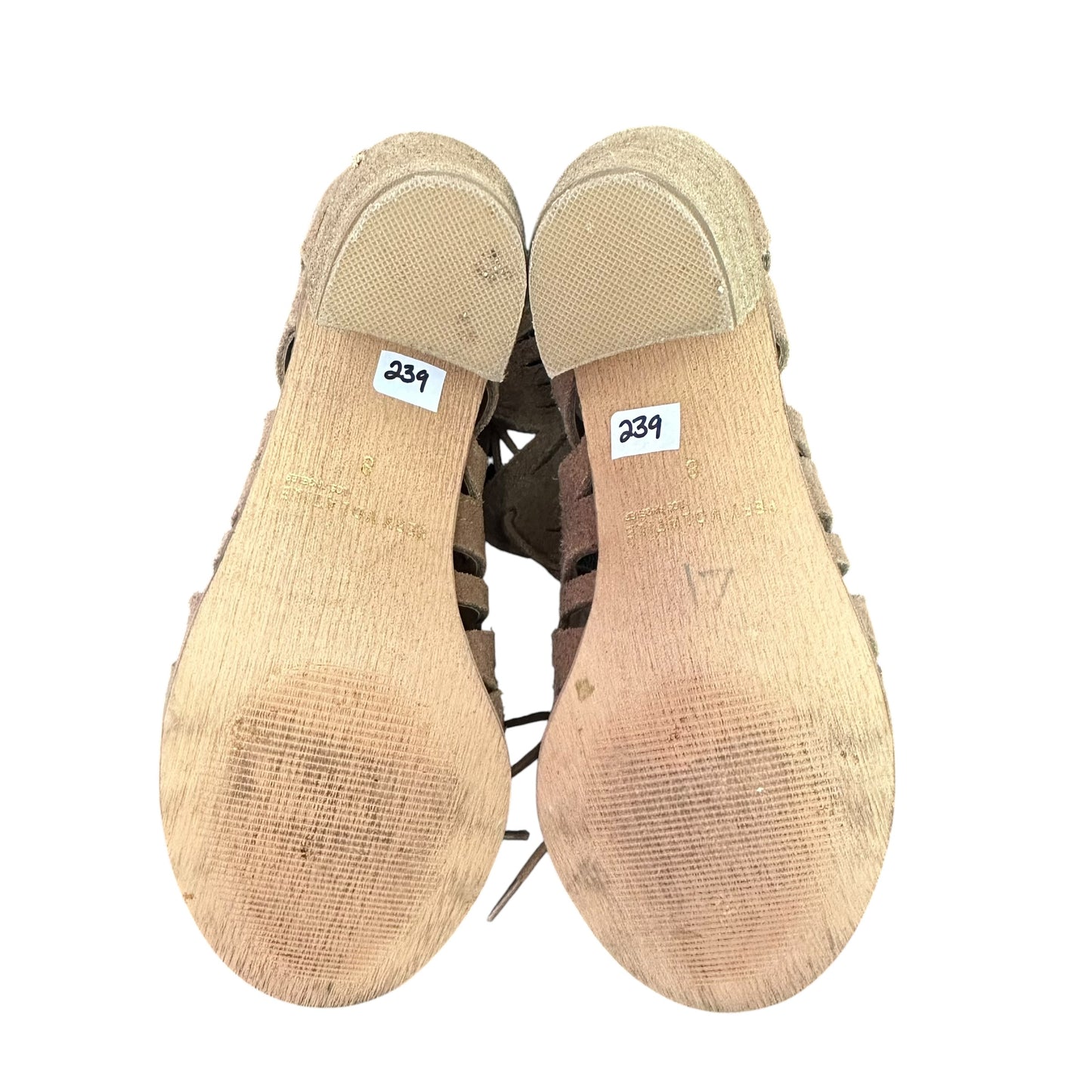 VERY VOLATILE ANABELLE HEALED TAN SANDALS 239 SZ 8