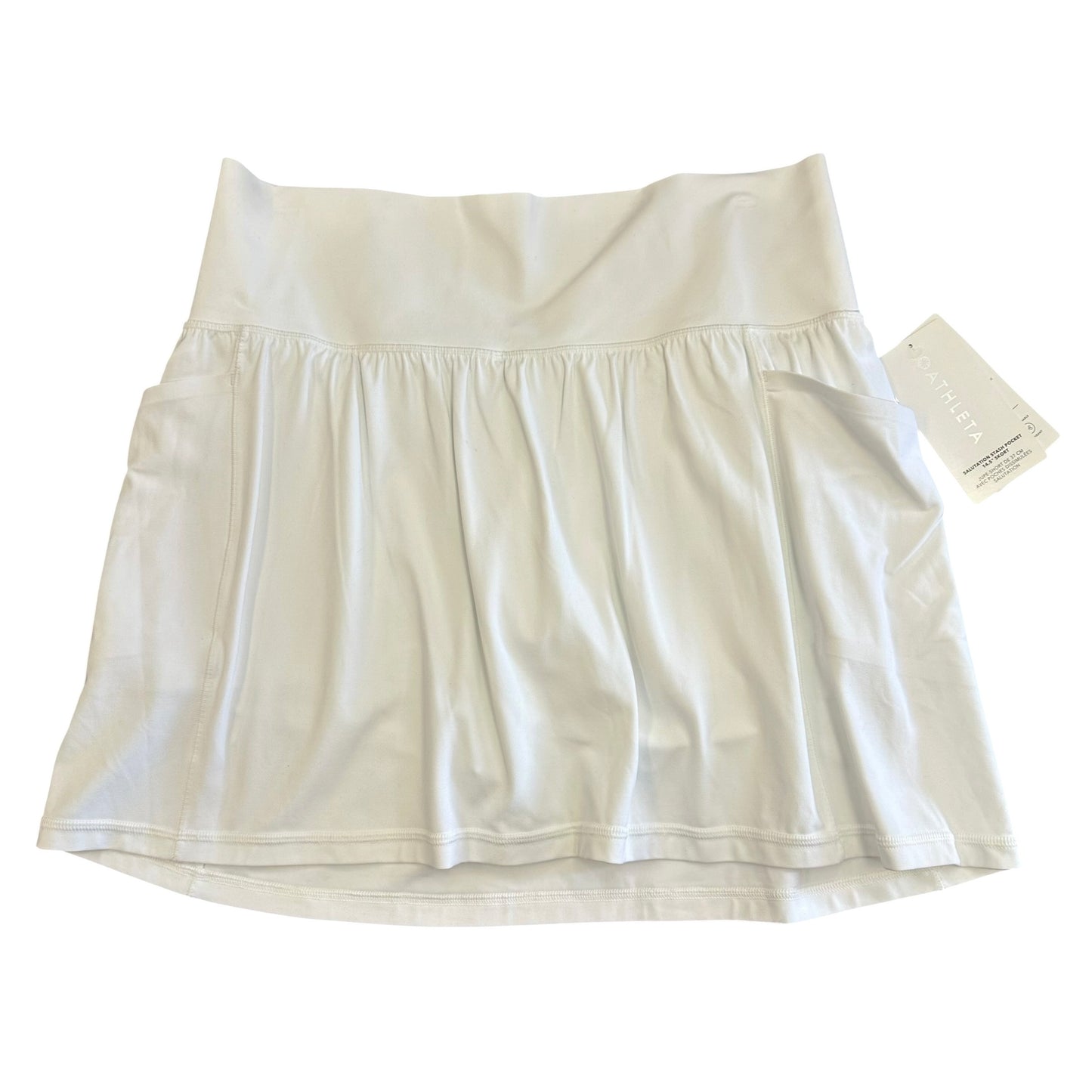 WHITE ATHLETA SKORT 14 1/2 INCH SALUTATIONS NWT 100 SZ1X