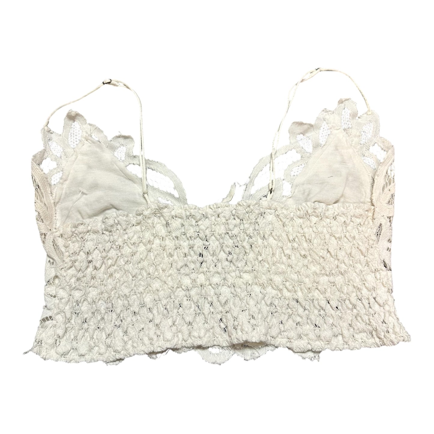 FREE PEOPLE ONE WHITE LACE BRALETTE 27 SMALL