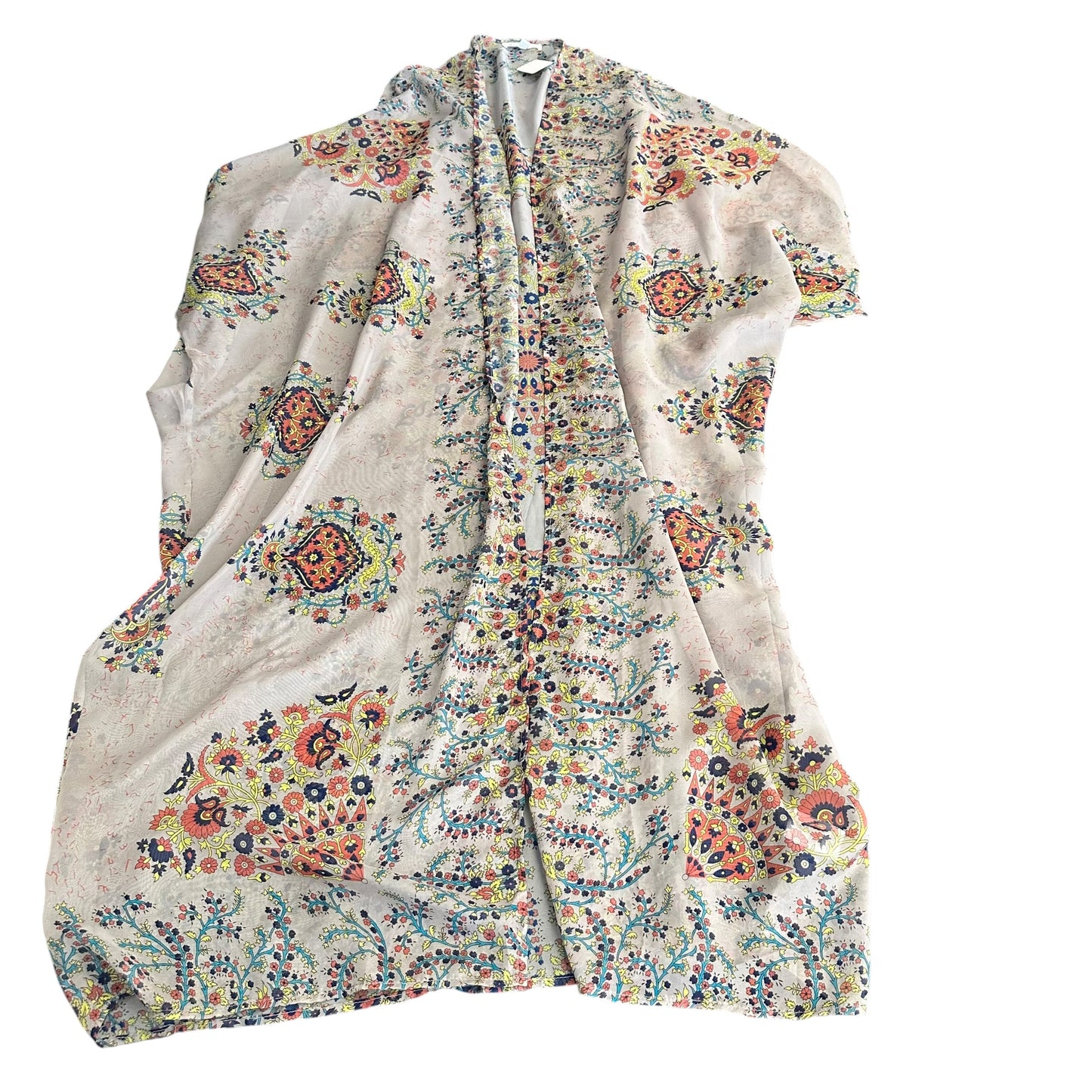 TAUPE FLORAL SEMI SHEER KIMONO 256 ONE SIZE
