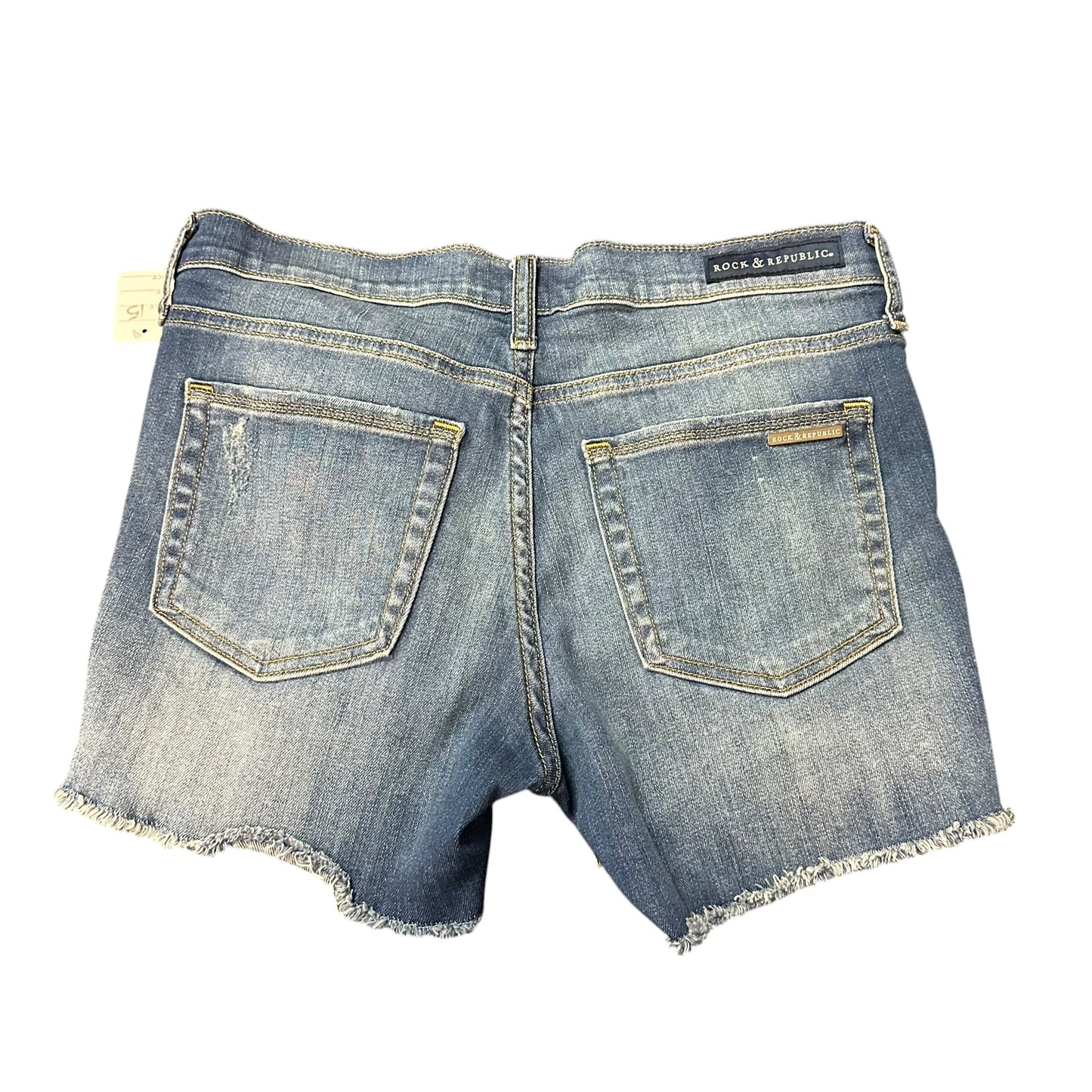 ROCK & REPUBLIC USA FLAG DENIM CUT OFF SHORTS 15 SZ 10