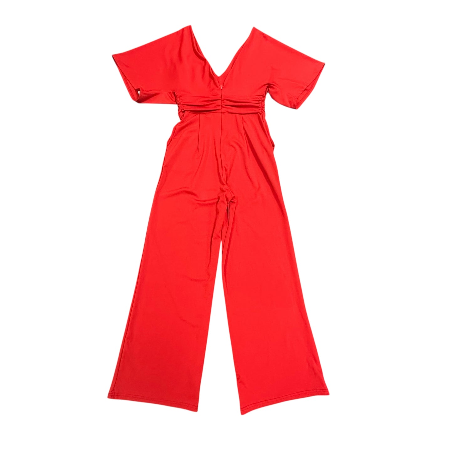 RED WIDE LEG JUMPSUIT 84 MEDIUM