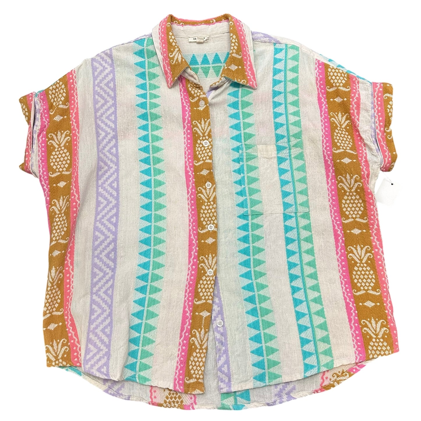 EN CREME BEIGE COLORFUL KNIT TOP 27 SMALL
