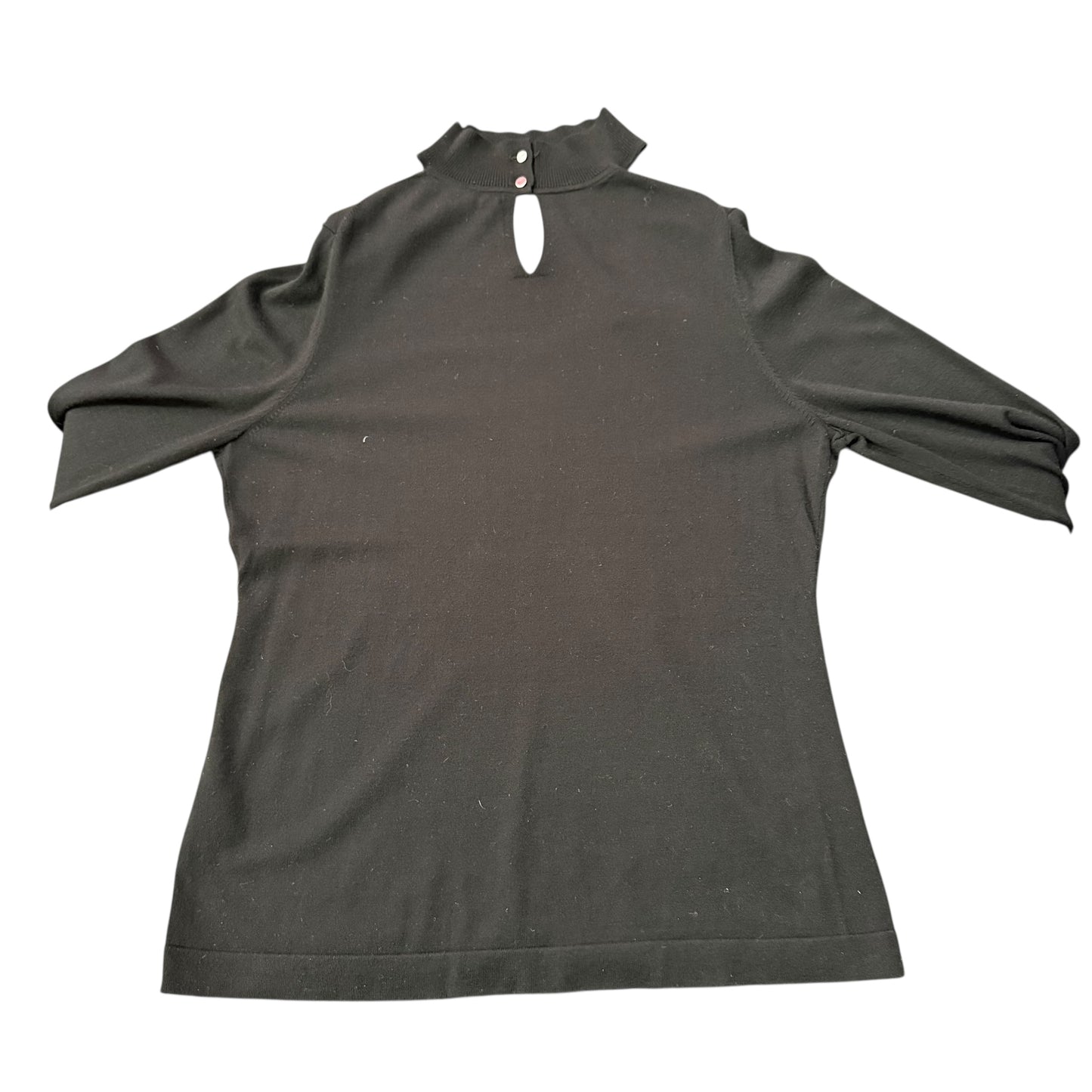 ETCETERA BLACK THIN KNIT SWEATER CUTOUT 249 LARGE