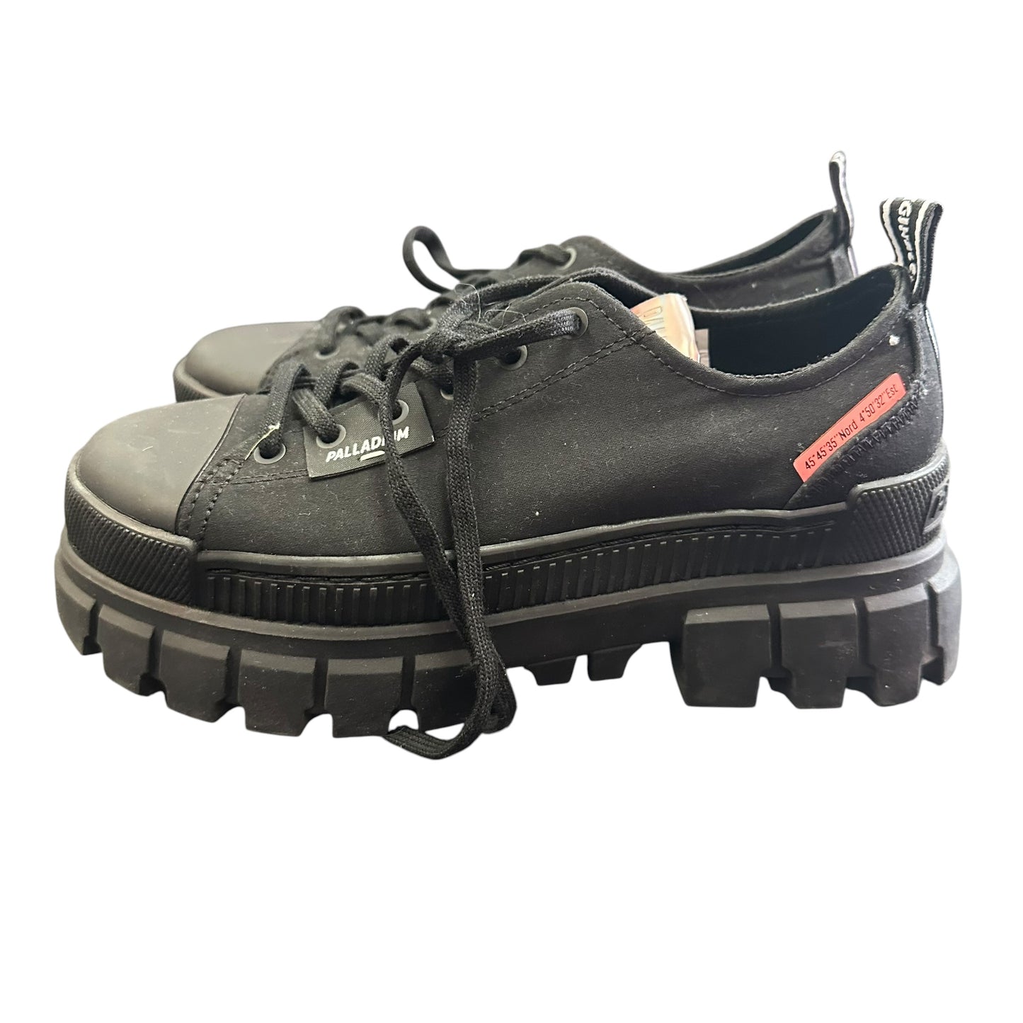 PALLADIUM REVOLT LO TX PLAFORM SNEAKER BLACK CANVAS 43 NWOB SZ 7.5