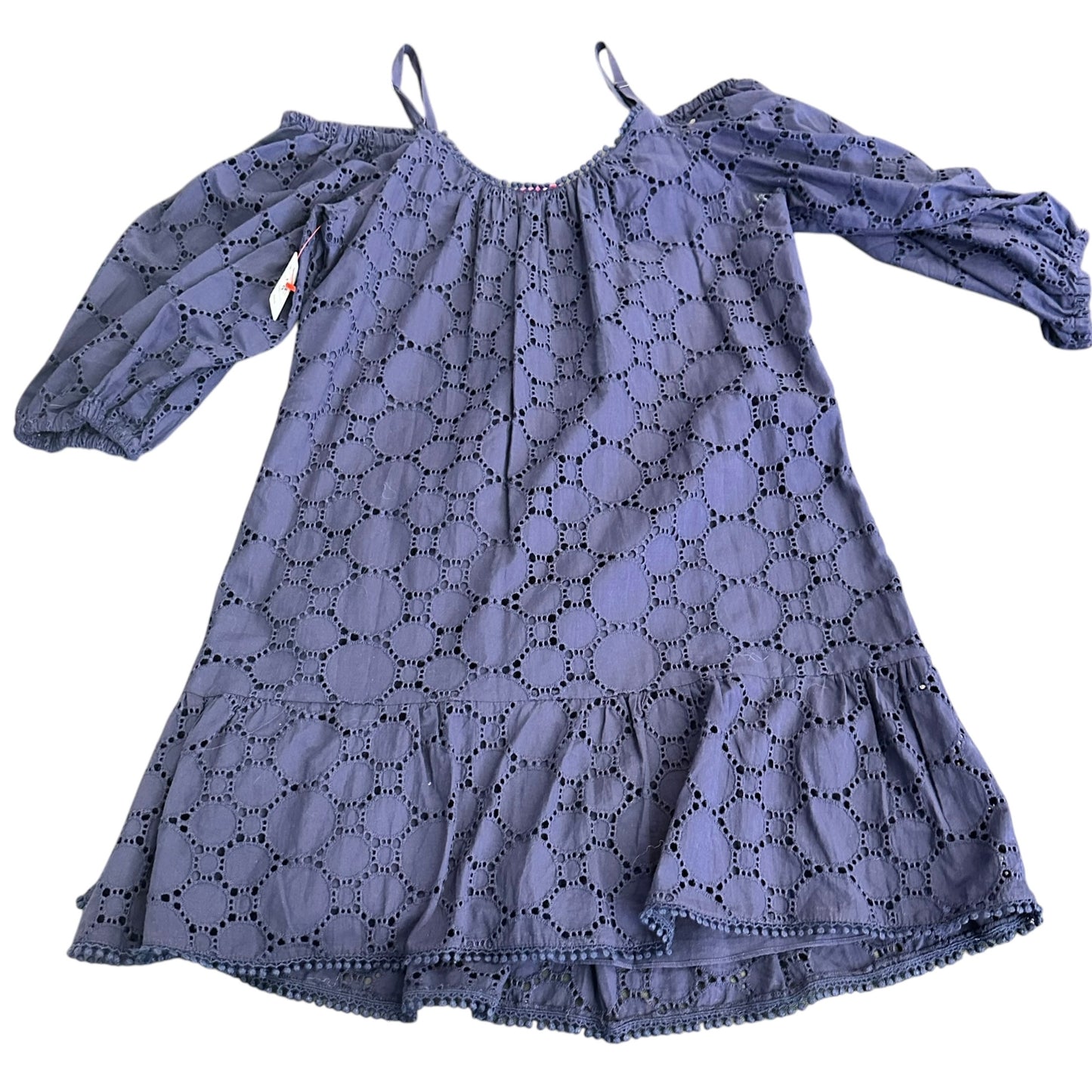 PARKER NAVY EYELET DRESS COLD SHOULDER 249 XS