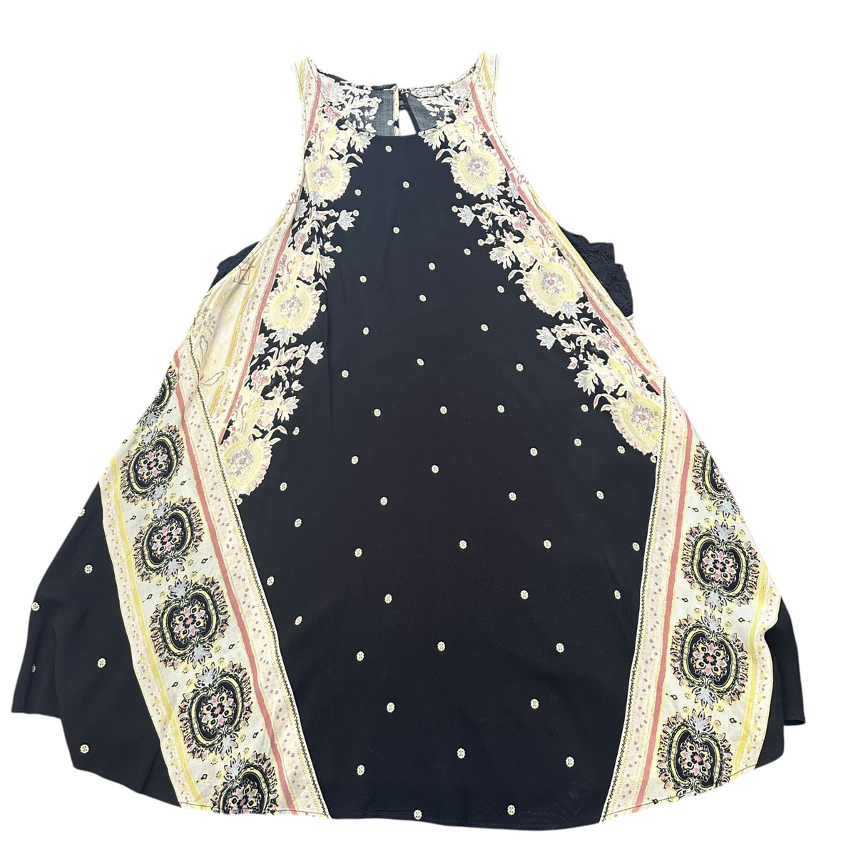 FREE PEOPLE INTIMATELY BLACK FLORAL DRESS 169 LARGE