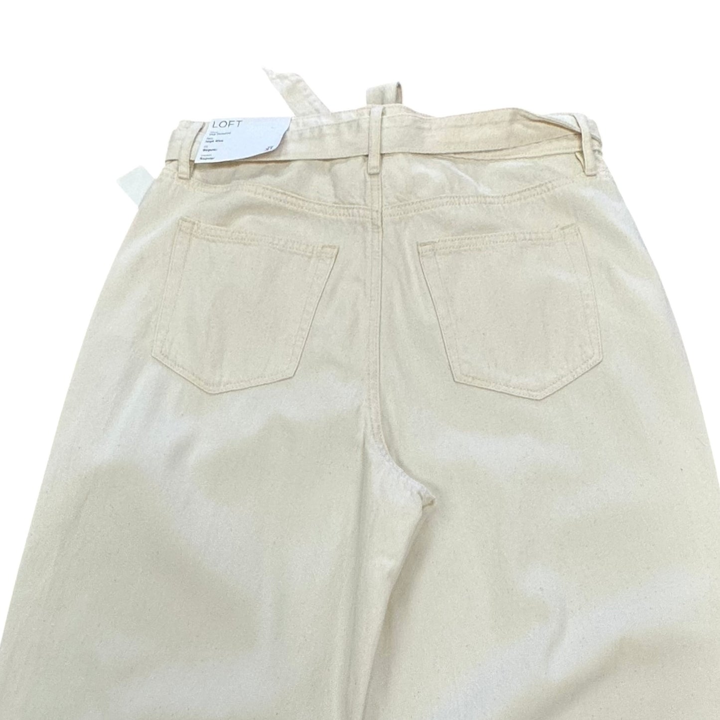 LOFT THE PALAZZO HIGH RISE BEIGE TROUSERS 8 NWT SZ 12