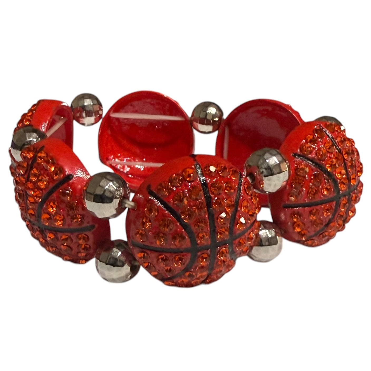 RHINESTONE BASKETBALL STRETCHY BRACELET 38 OS