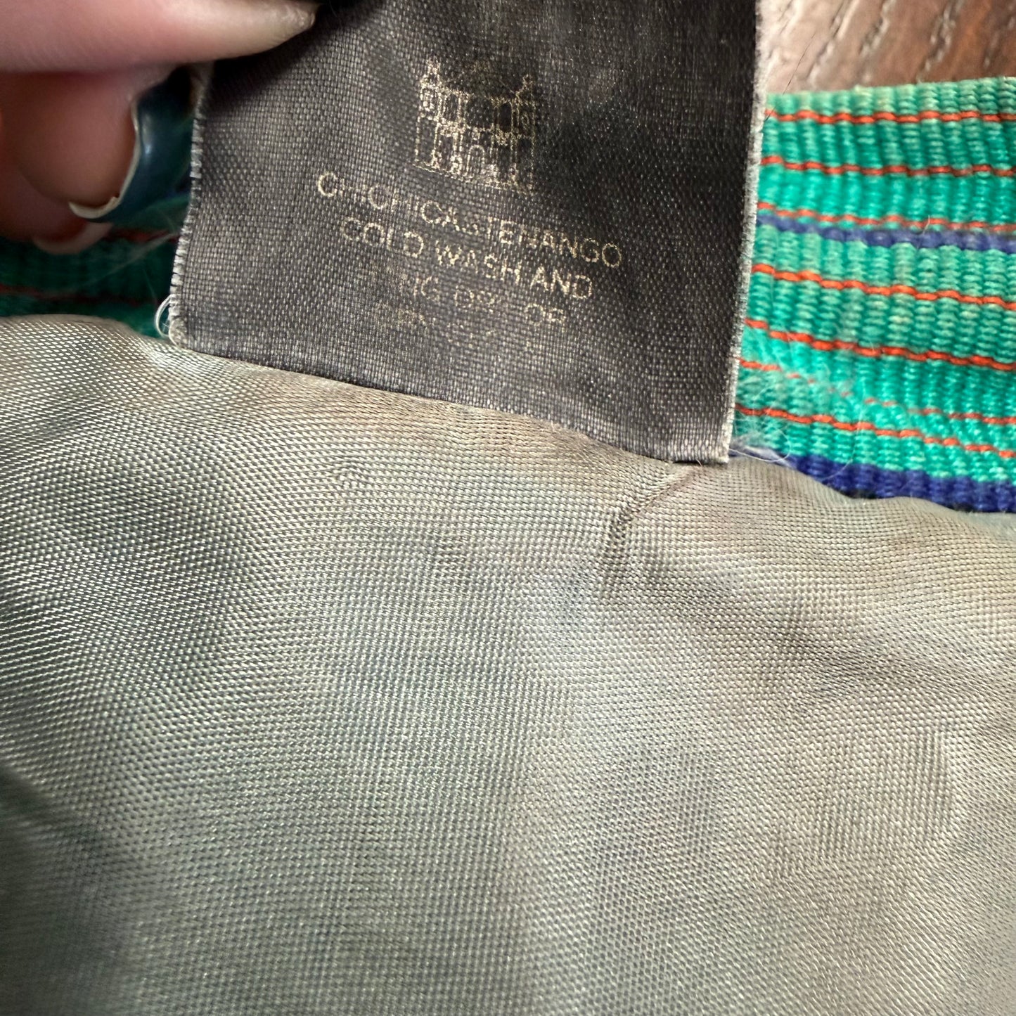 GUATEMALEN VINTAGE HANDMADE JACKET STRIPED EMBROIDERED 100 MEDIUM