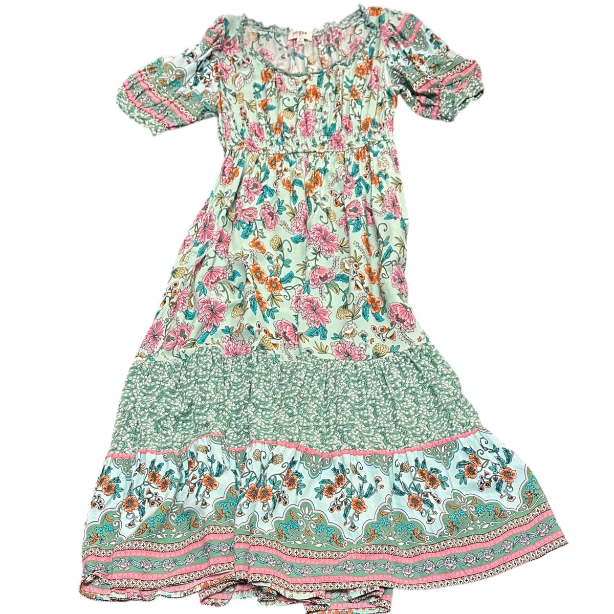 UMGEE BOHEMIAN FLORAL PRINT MAXI DRESS 38 MEDIUM