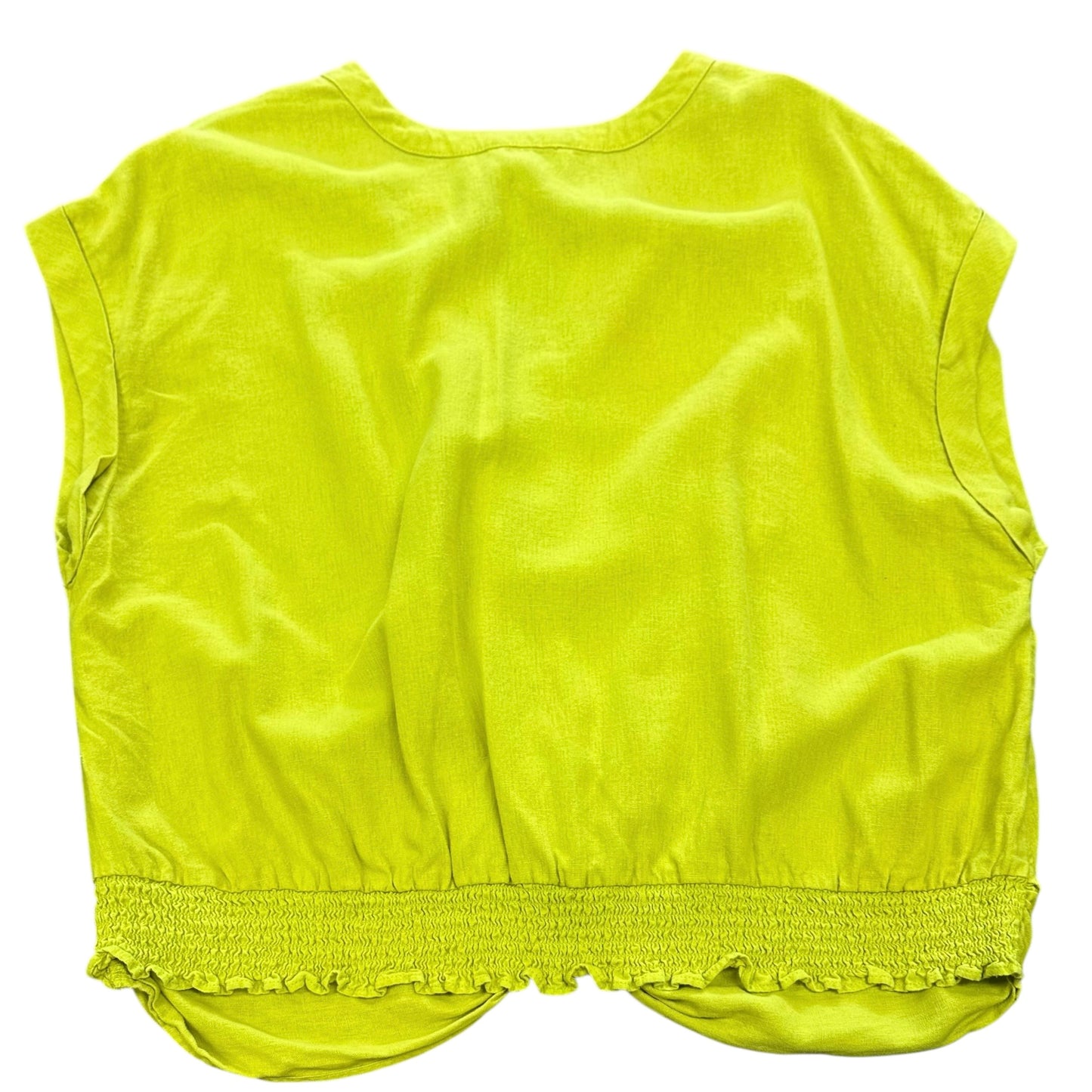 MARC NEW YORK GREEN LINEN BLOUSE 100 2X