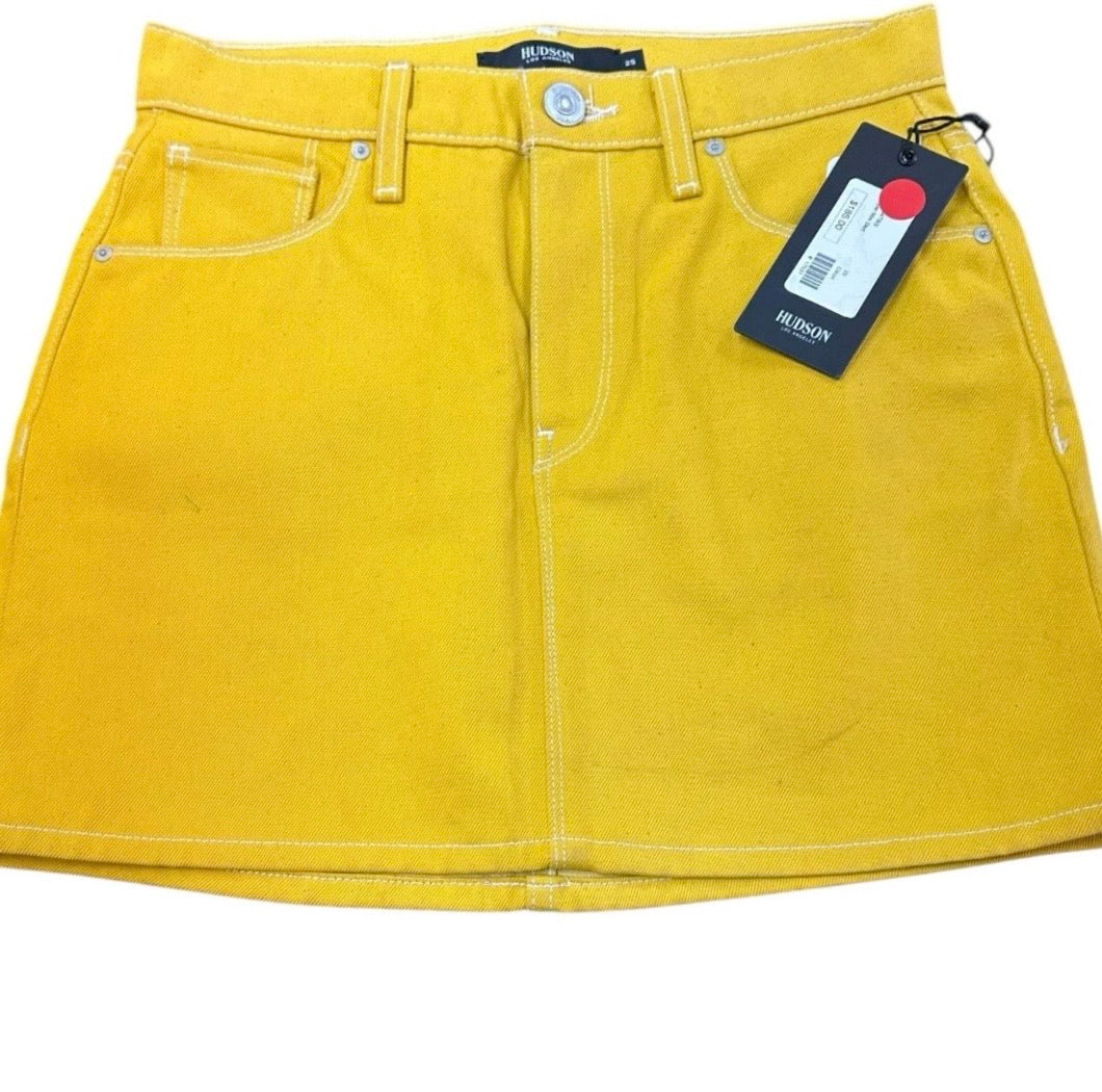 HUDSON MINI DENIM SKIRT YELLOW NWT SZ 25
