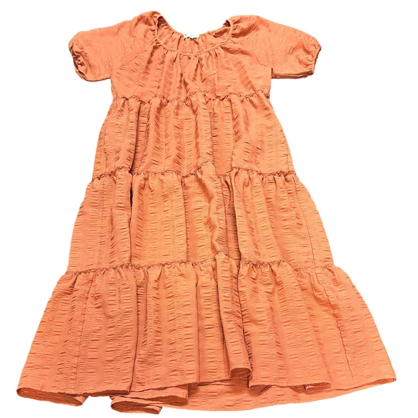 ENTRO TERRACOTTA TIERED MAXI DRESS 100 MEDIUM