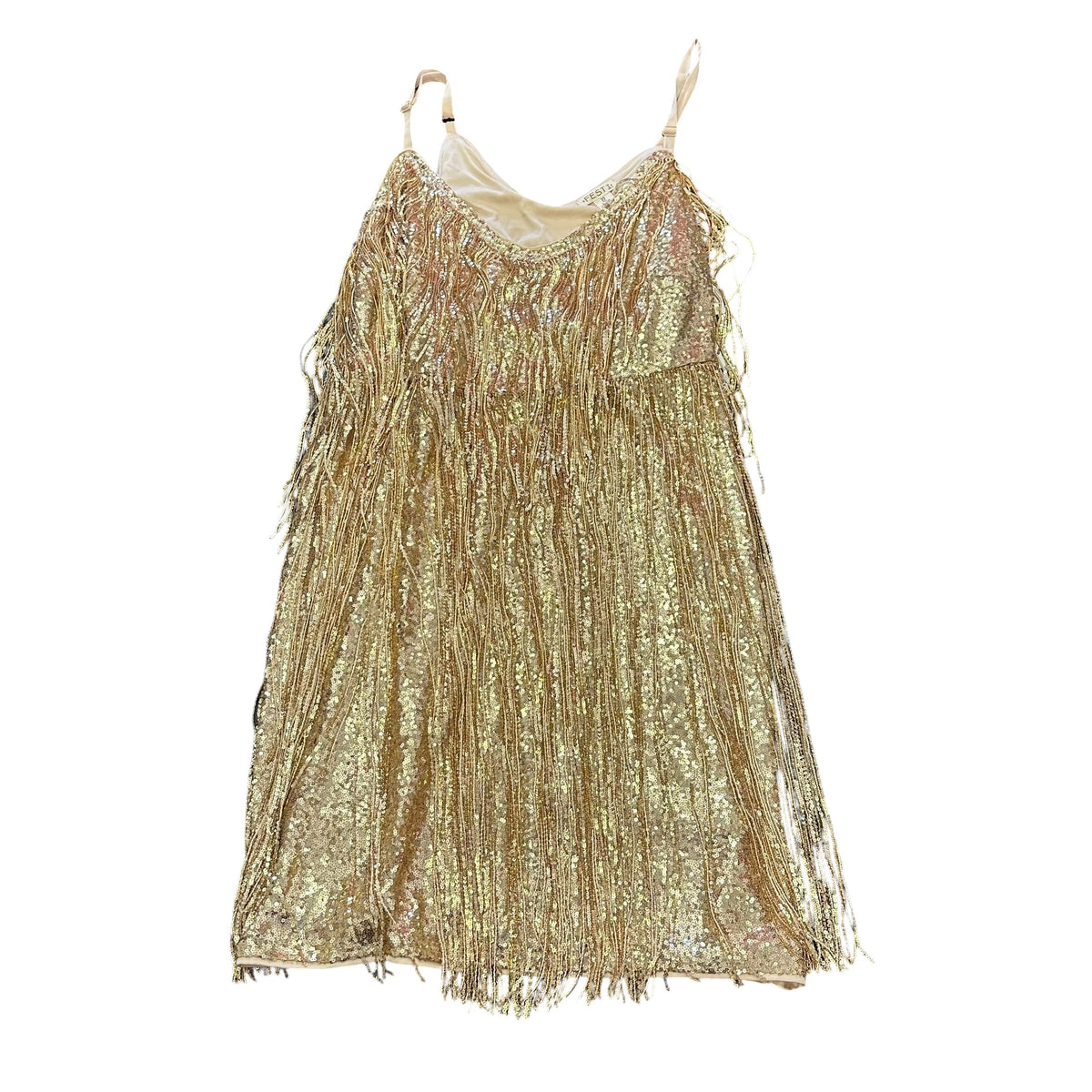 FESTI GOLD SEQUINS TASSEL DRESS 227 SZ 22