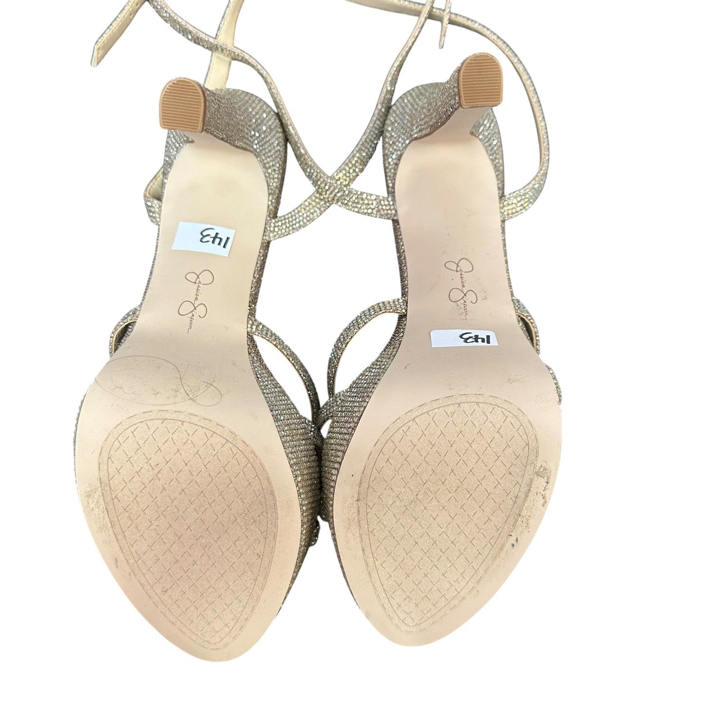 JESSICA SIMPSON RHINESTONE HEELS 143 SZ 9.5