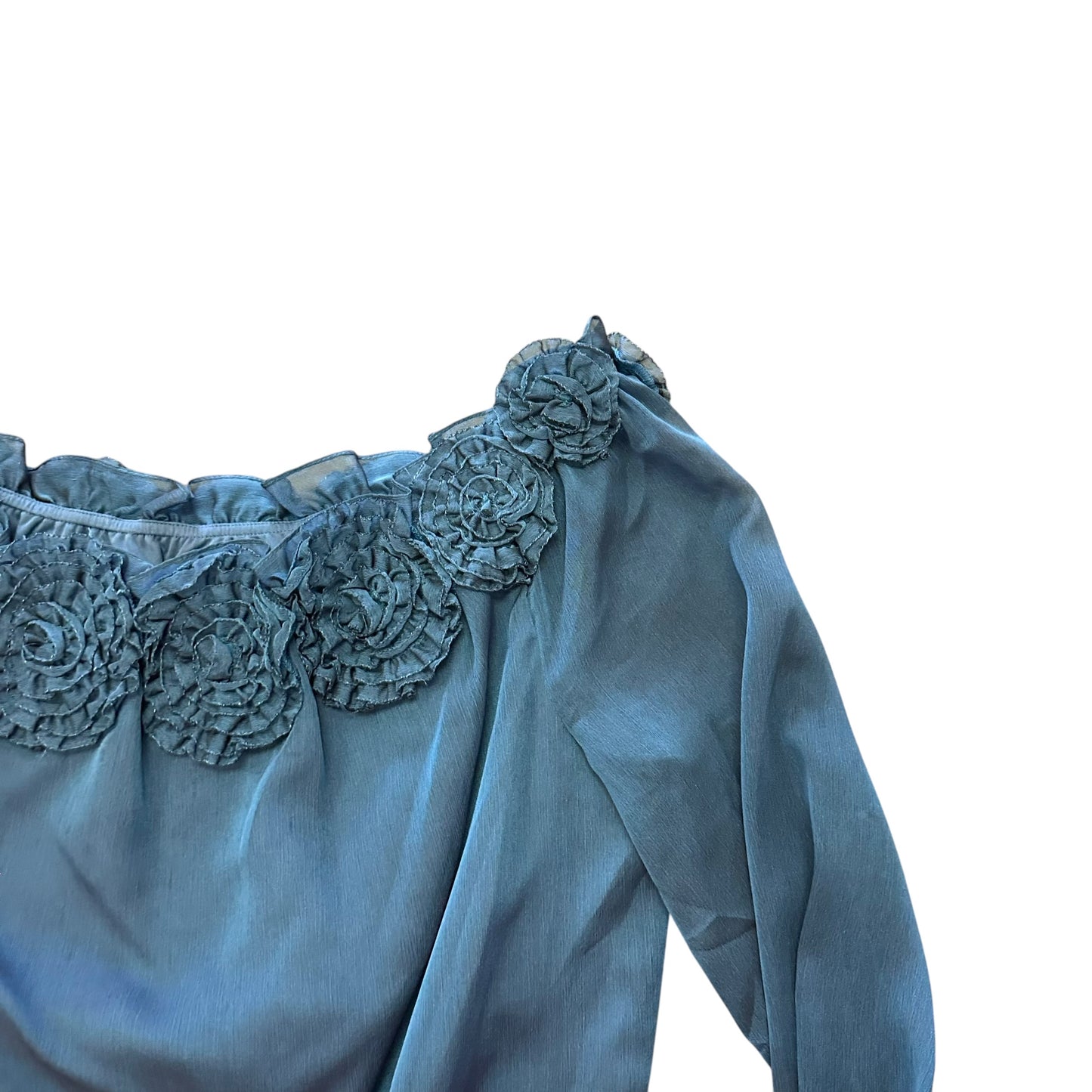 ADRIANNA PAPPEL NAVY FLORAL BLOUSE 100 MEDIUM