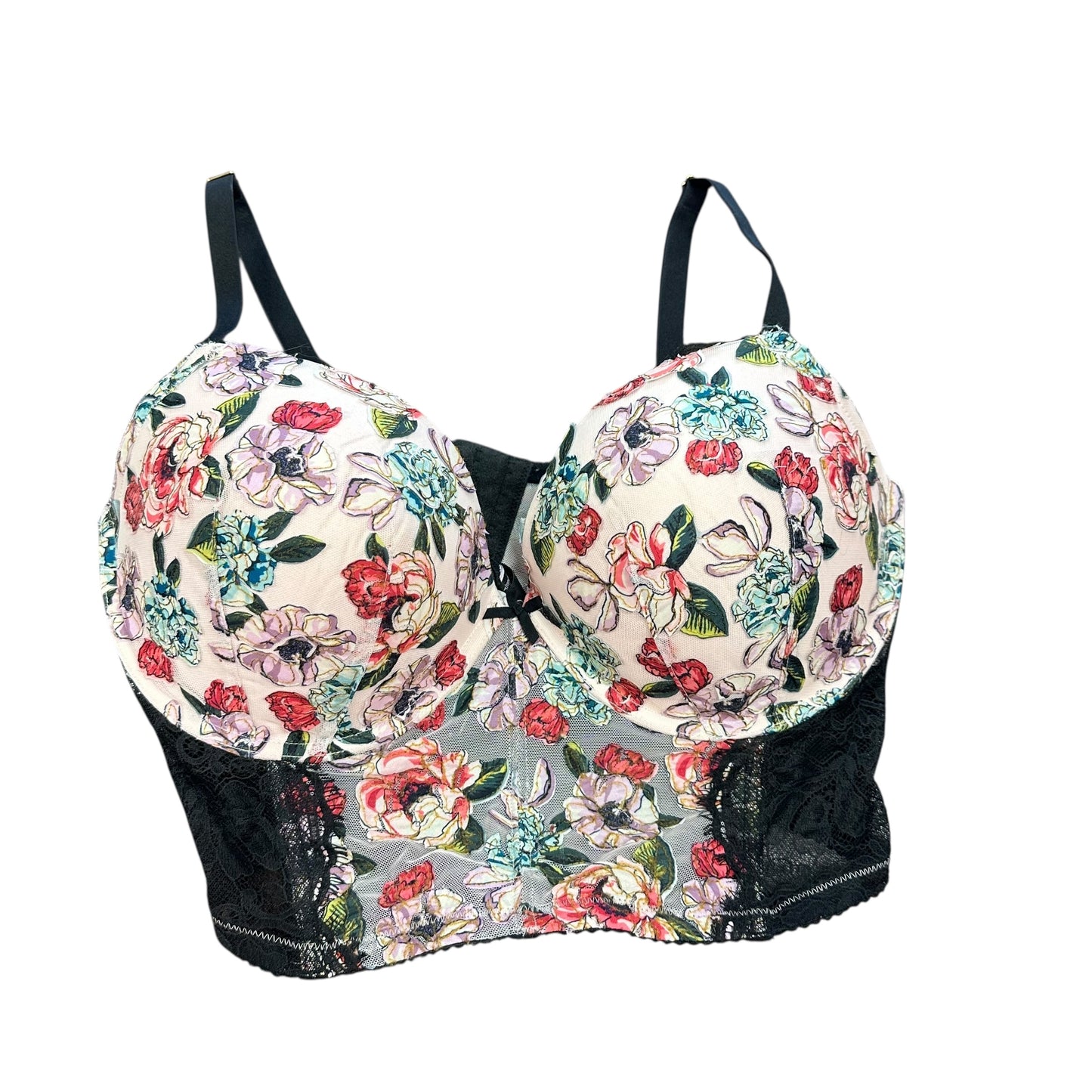 VICTORIA SECRET FLORAL CORSET BRA Sz 38DD