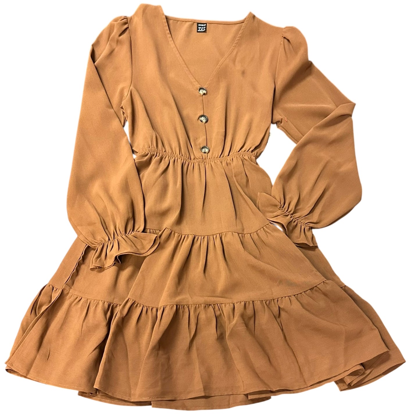SHEIN BROWN LONG SLEEVE DRESS 246 SMALL