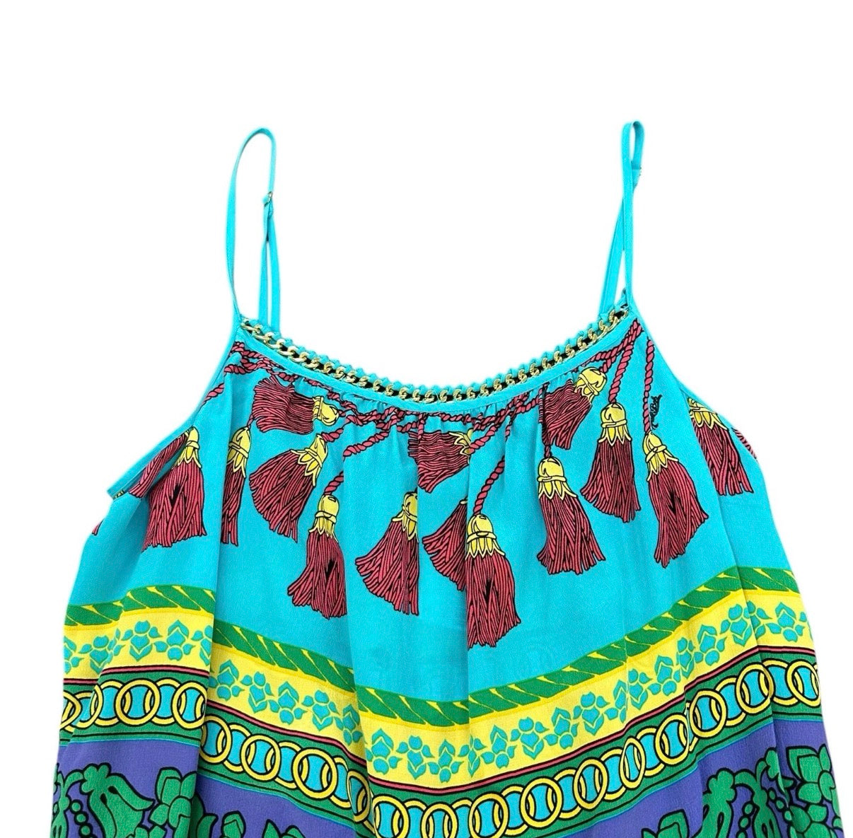 HALE BOB MAXI DRESS MULTICOLOR 100% SILK 100 SMALL