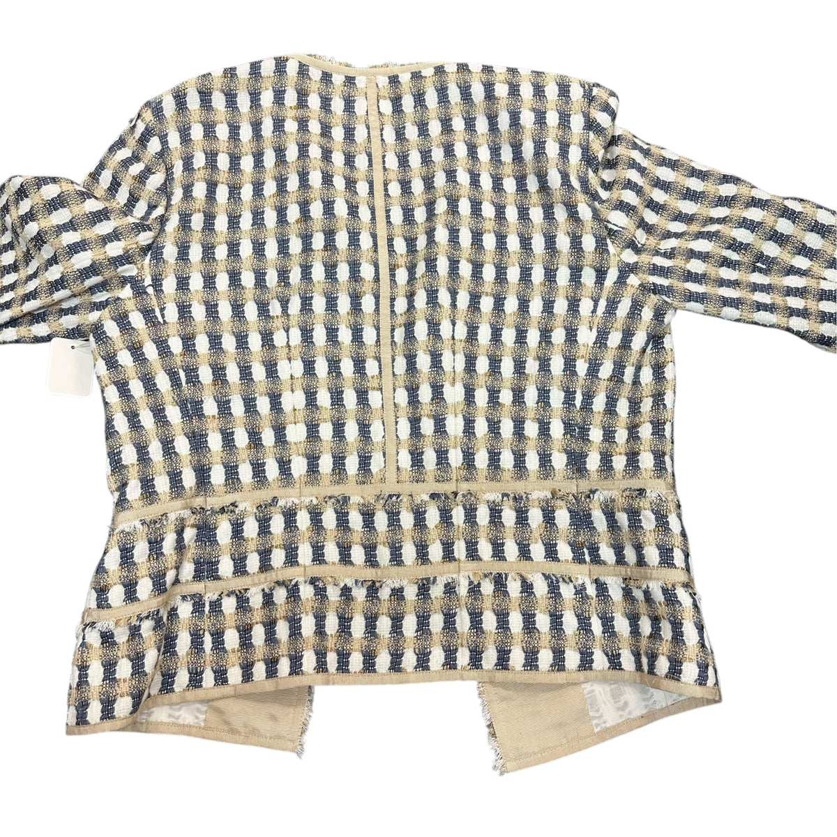 LAFAYETTE 148 TWEED BLAZER BEIGE BLUE GOLD 38 MEDIUM