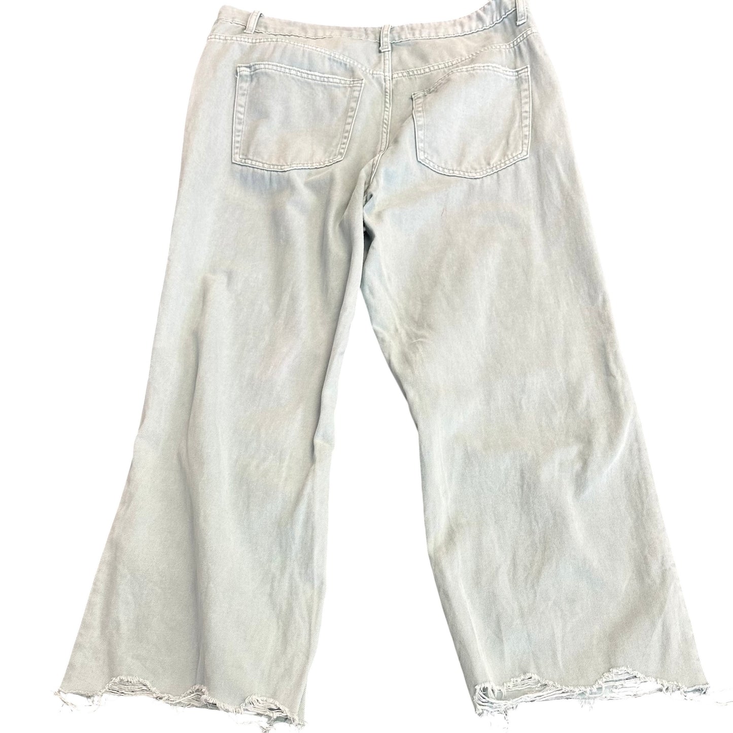 VERVET SAGE GREEN WIDE LEG JEANS 100 SZ 32